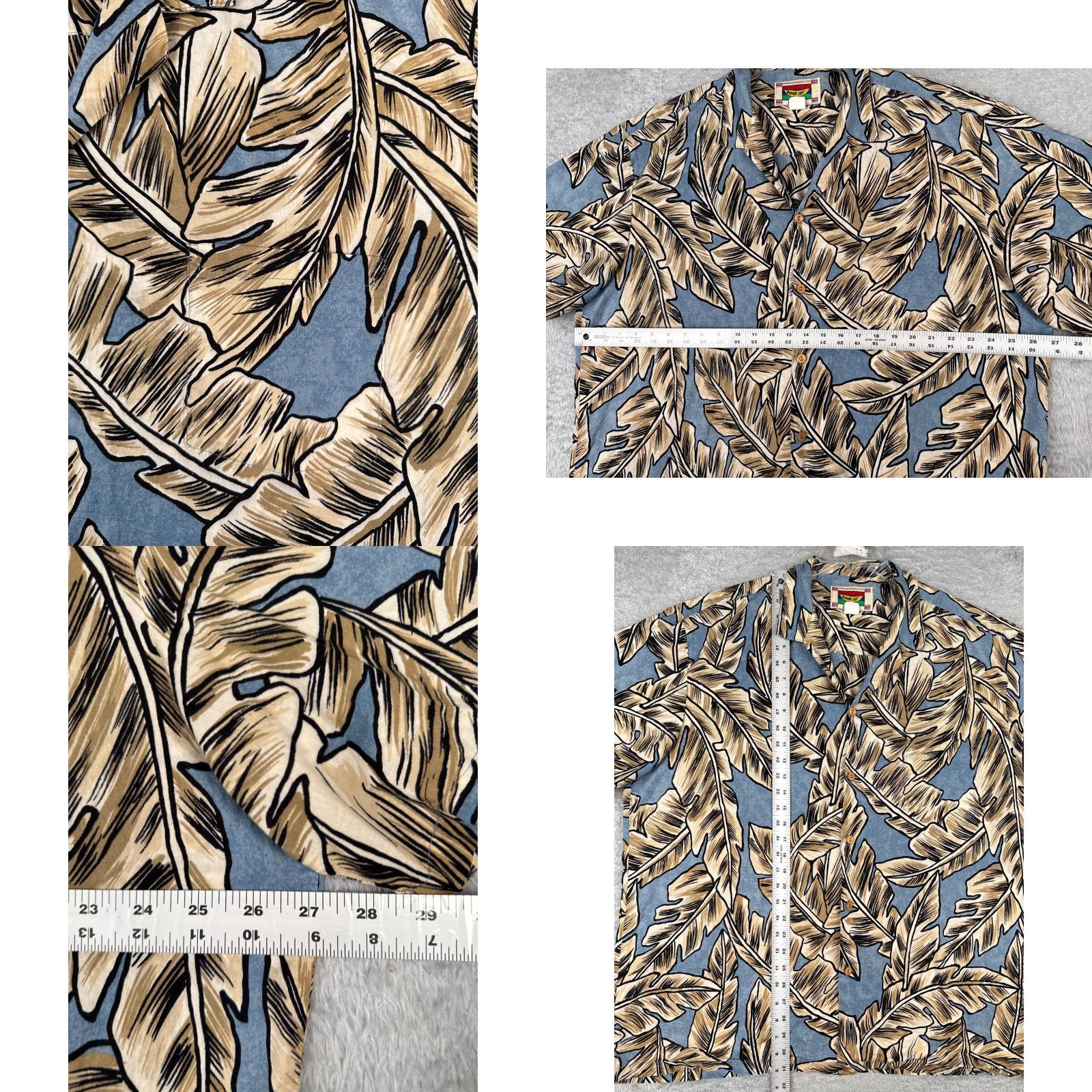 Vintage VINTAGE Banana Jack Shirt Men 2XL Blue Floral Leaf Cotton Hawaiian Size US XXL / EU 58 / 5 - 8 Thumbnail