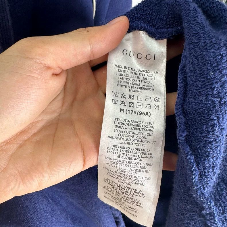 Gucci Gucci Dark blue letter striped printed hooded sweatshirt 25 Size US M / EU 48-50 / 2 - 4 Thumbnail