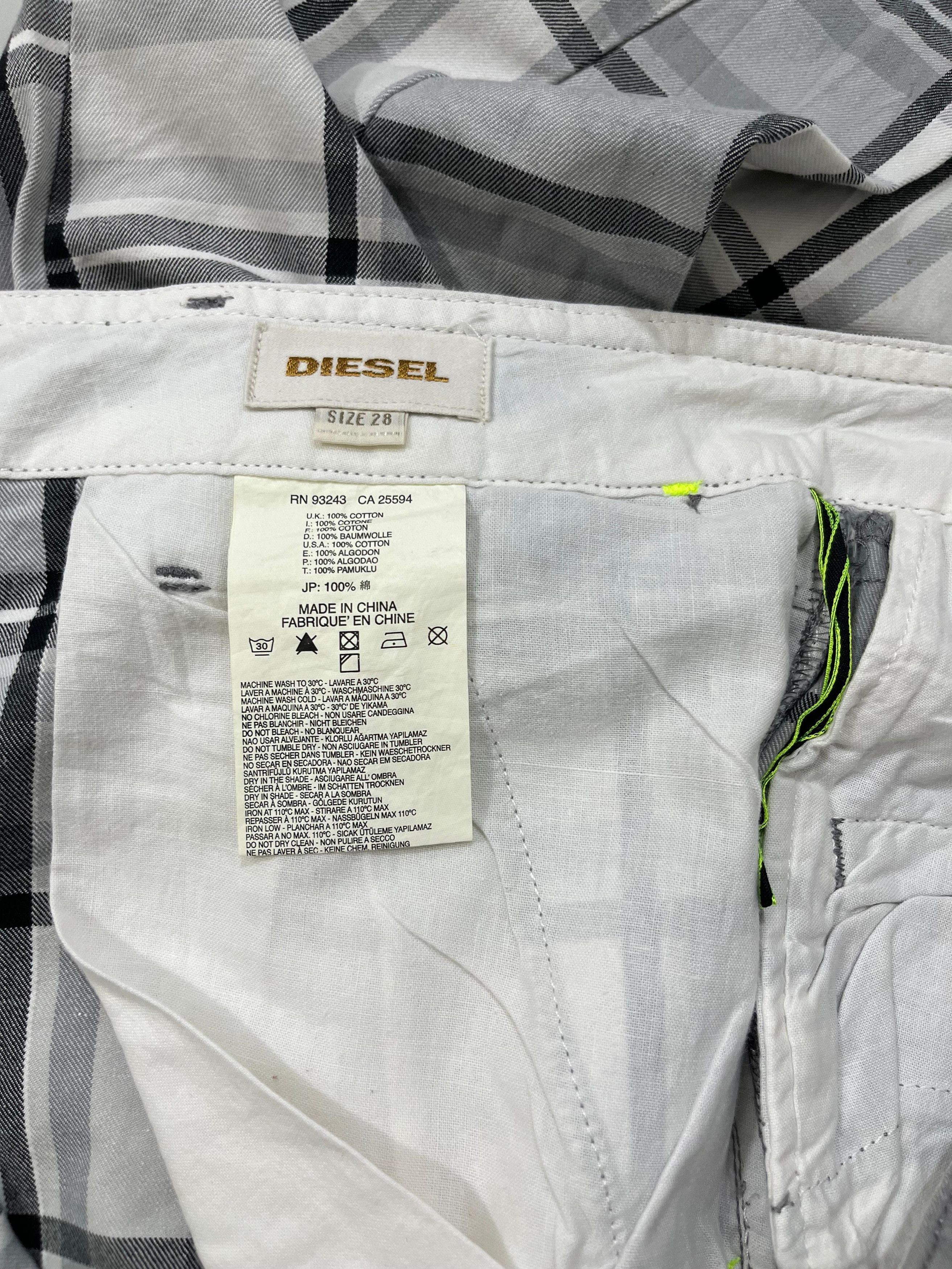 Diesel Diesel Grey Plaid Cotton Trousers Size US 31 - 10 Thumbnail