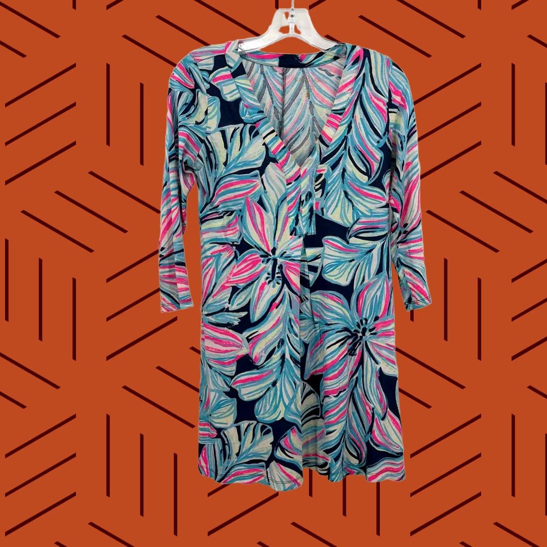 Lilly Pulitzer Lilly Pulitzer Blue XS Short Long Sleeve Dress Size XS / US 0-2 / IT 36-38 - 1 Thumbnail