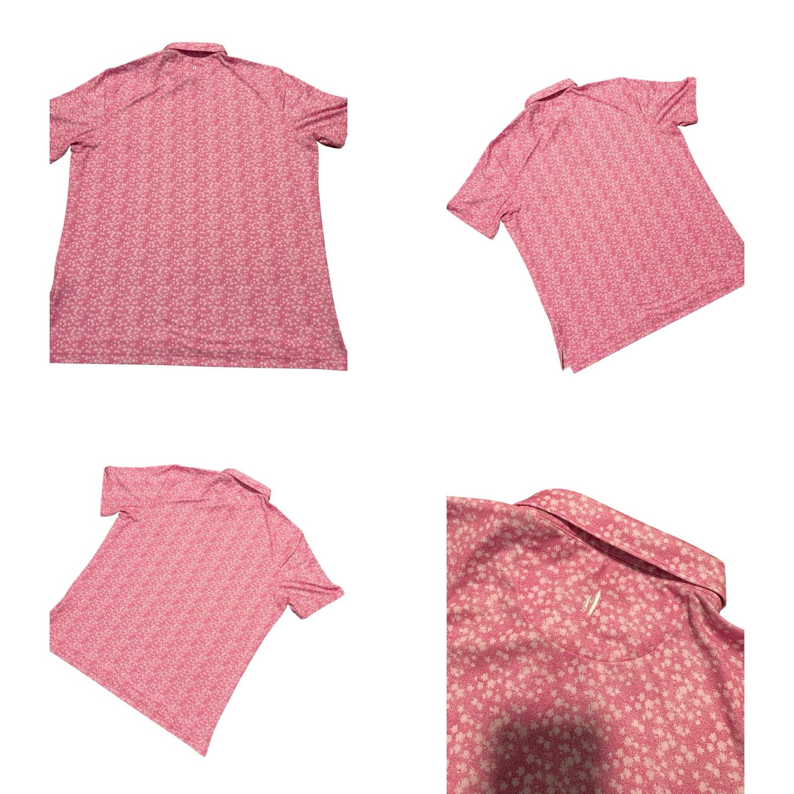 johnnie-O Johnnie O Polo Shirt Mens XL Pink Floral Print Short Sleeve Golf Stretch Size US XL / EU 56 / 4 - 8 Thumbnail