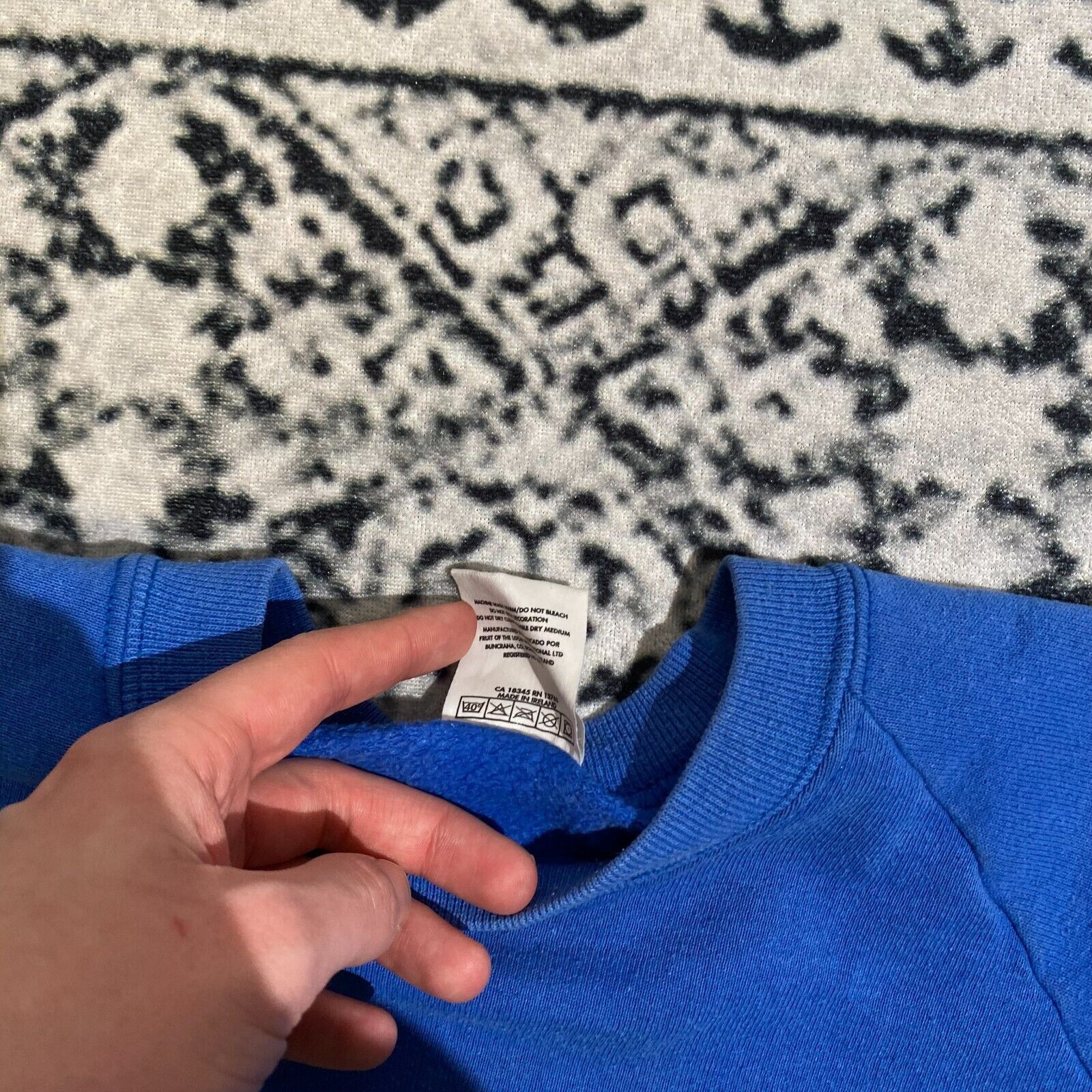 Vintage Vintage Blue Cotton Crewneck Size XL Y2K 90s Essential Size US XL / EU 56 / 4 - 6 Thumbnail