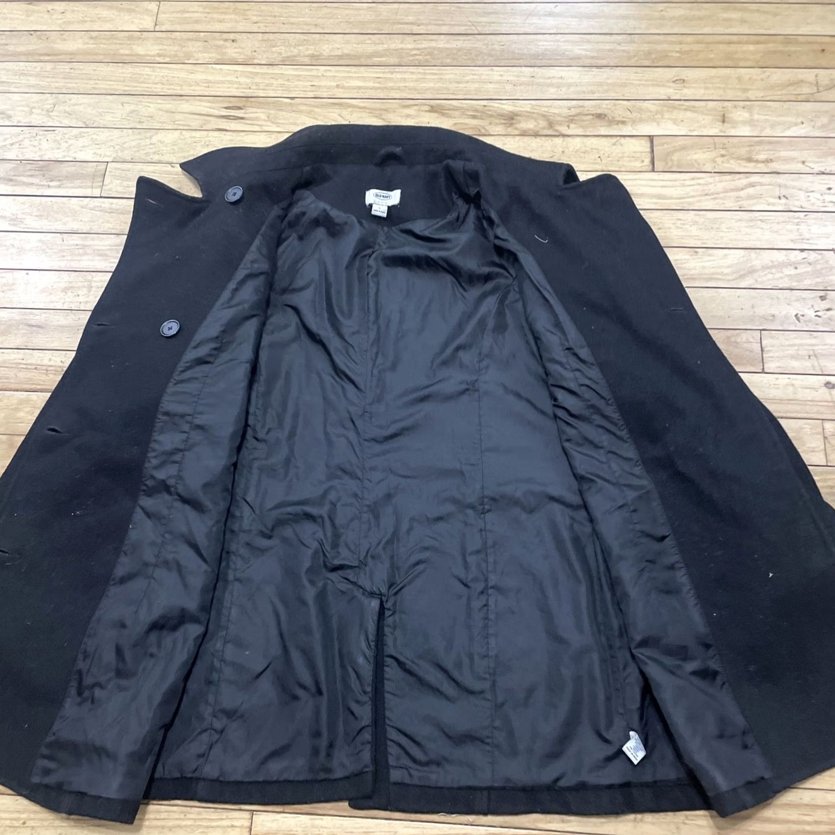 Old Navy VINTAGE Old Navy Wool Blend Coat Adult L Black Double Breasted Naval Lined Pockets Y2K Mens Womens Unisex Adults Coat Size US L / EU 52-54 / 3 - 5 Thumbnail