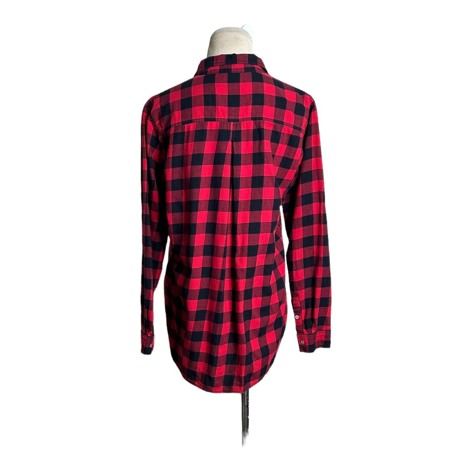 H&M H&M red black plaid long sleeves button flannel shirt size 8 Size M / US 6-8 / IT 42-44 - 2 Thumbnail