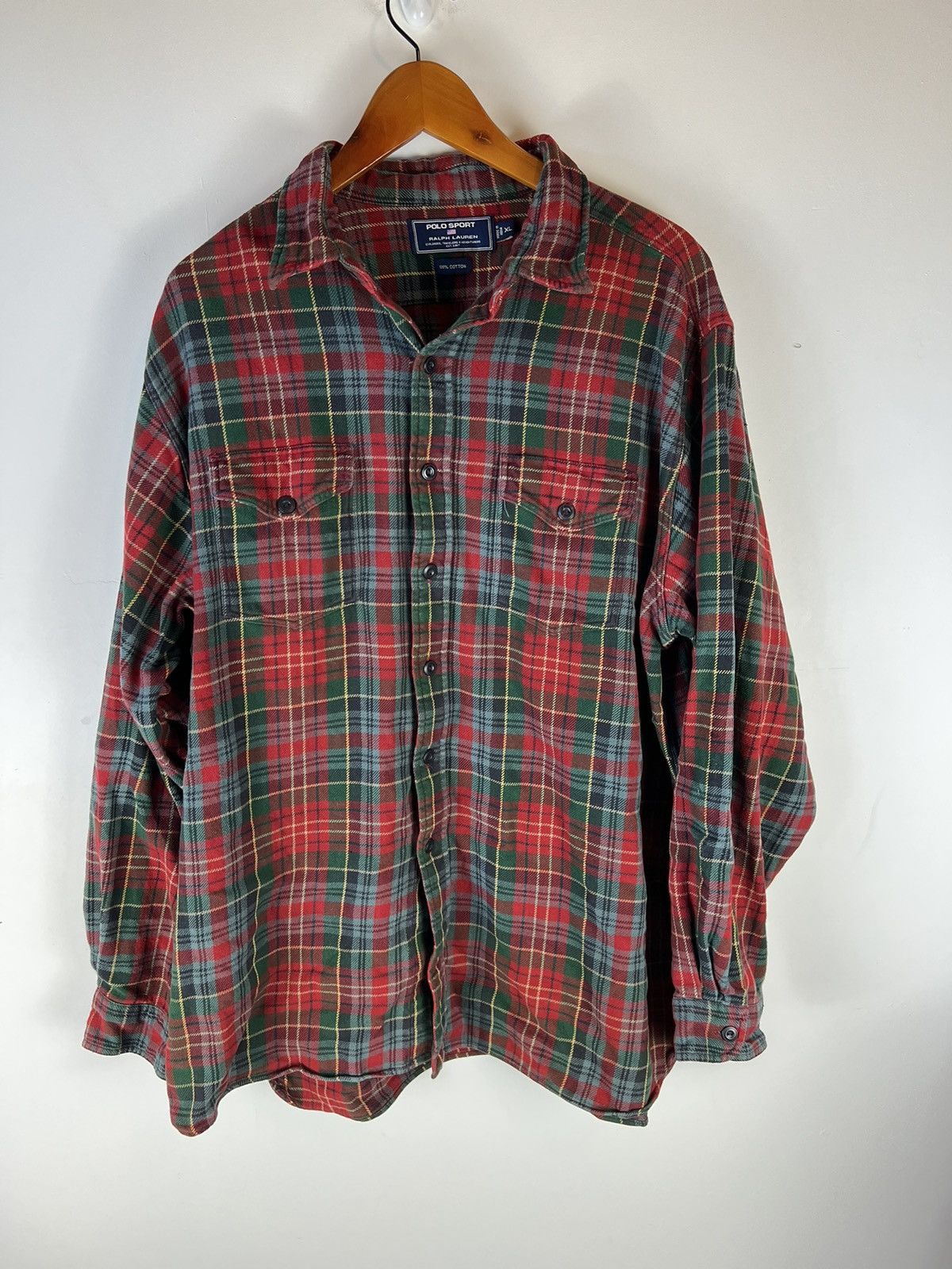 Polo Ralph Lauren × Vintage Vintage Polo Sport Ralph Lauren Flannel Size US XL / EU 56 / 4 - 1 Thumbnail