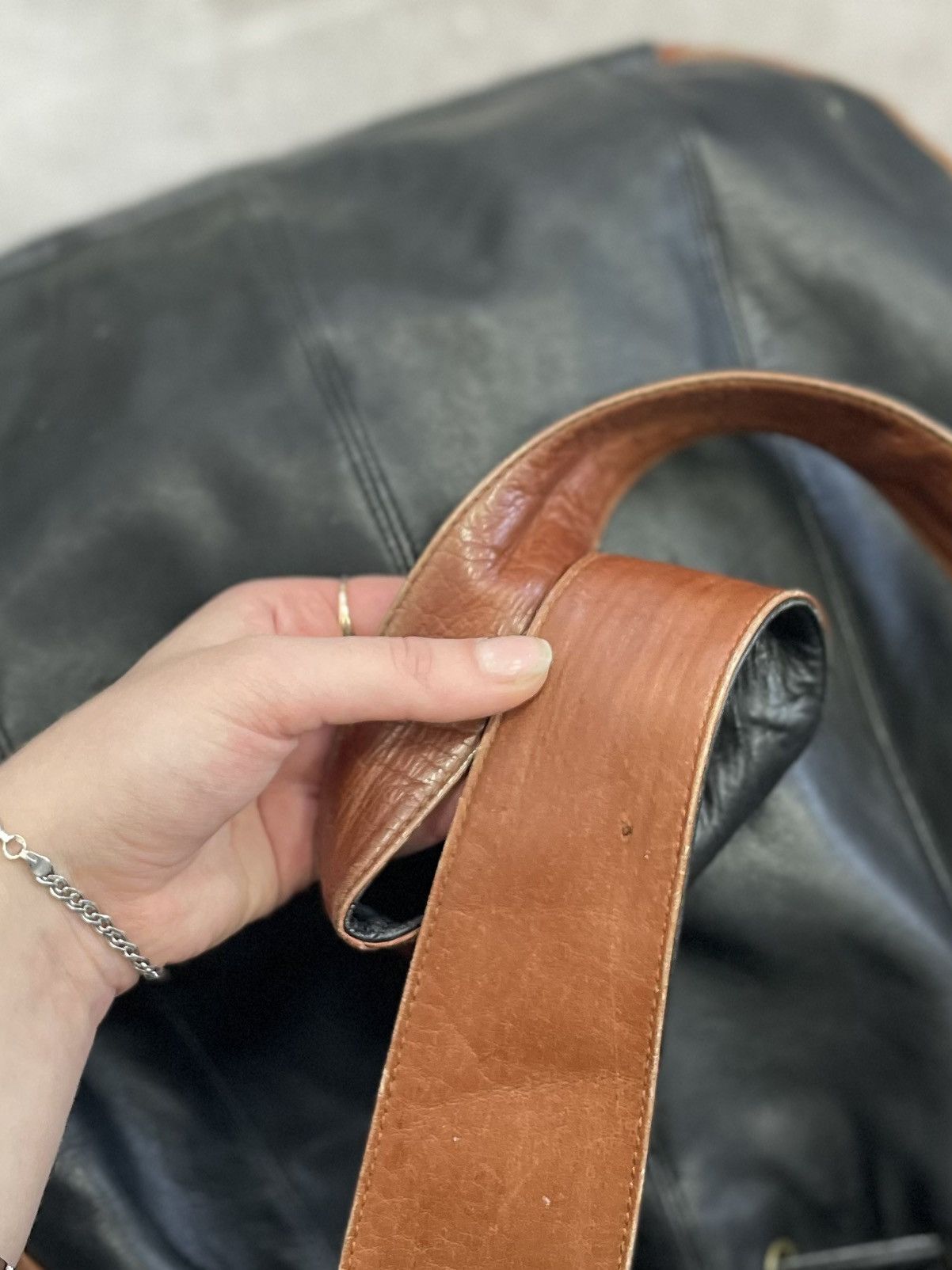 KMRii Vintage Leather Bucket Bag kmrii style Handmade 90s Size ONE SIZE - 10 Thumbnail
