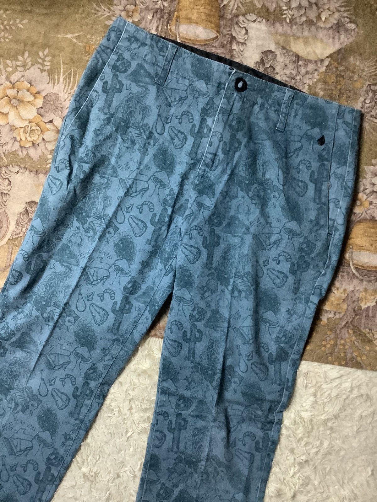 Volcom Vintage Volcom Fullprint Multicolour Pants Size US 31 - 4 Thumbnail