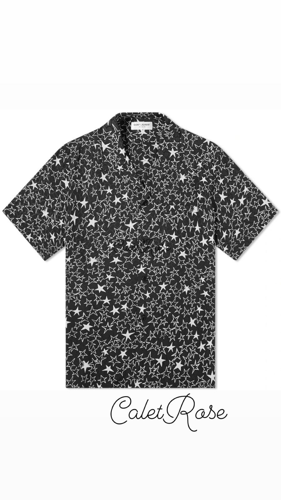 Saint Laurent Paris SS20 Saint Laurent star silk camp shirt Hawaiian 42 short Size US L / EU 52-54 / 3 - 2 Thumbnail