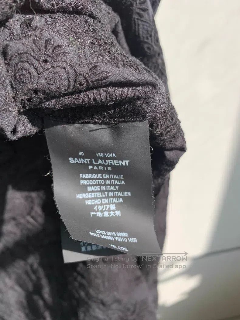 Saint Laurent Paris Saint Laurent Paris Black Embroidered French Tie Shirt i Size US XXS / EU 40 - 5 Thumbnail