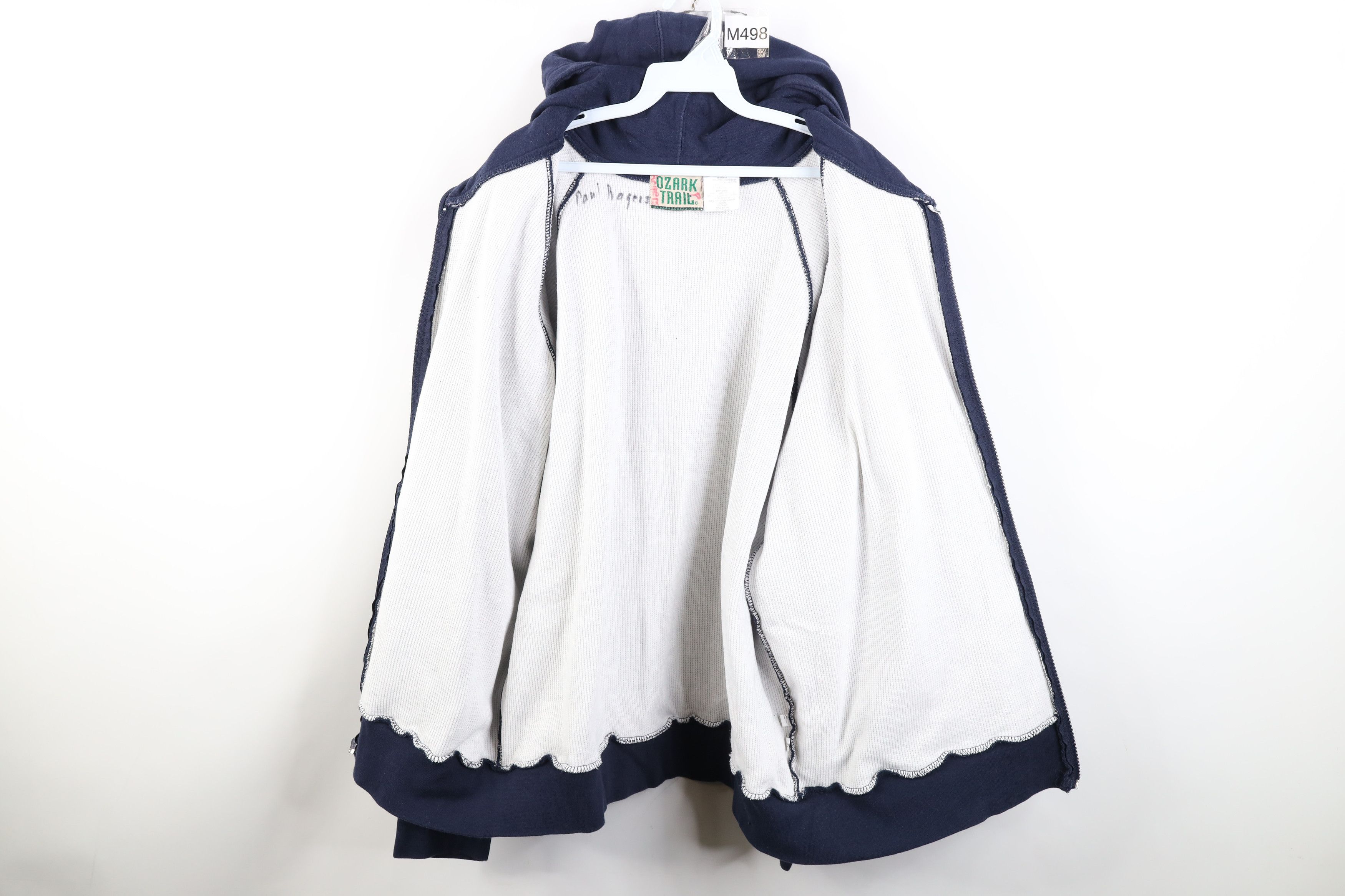 Vintage Vintage 90s Streetwear Thermal Waffle Knit Lined Zip Hoodie Size US XL / EU 56 / 4 - 9 Thumbnail