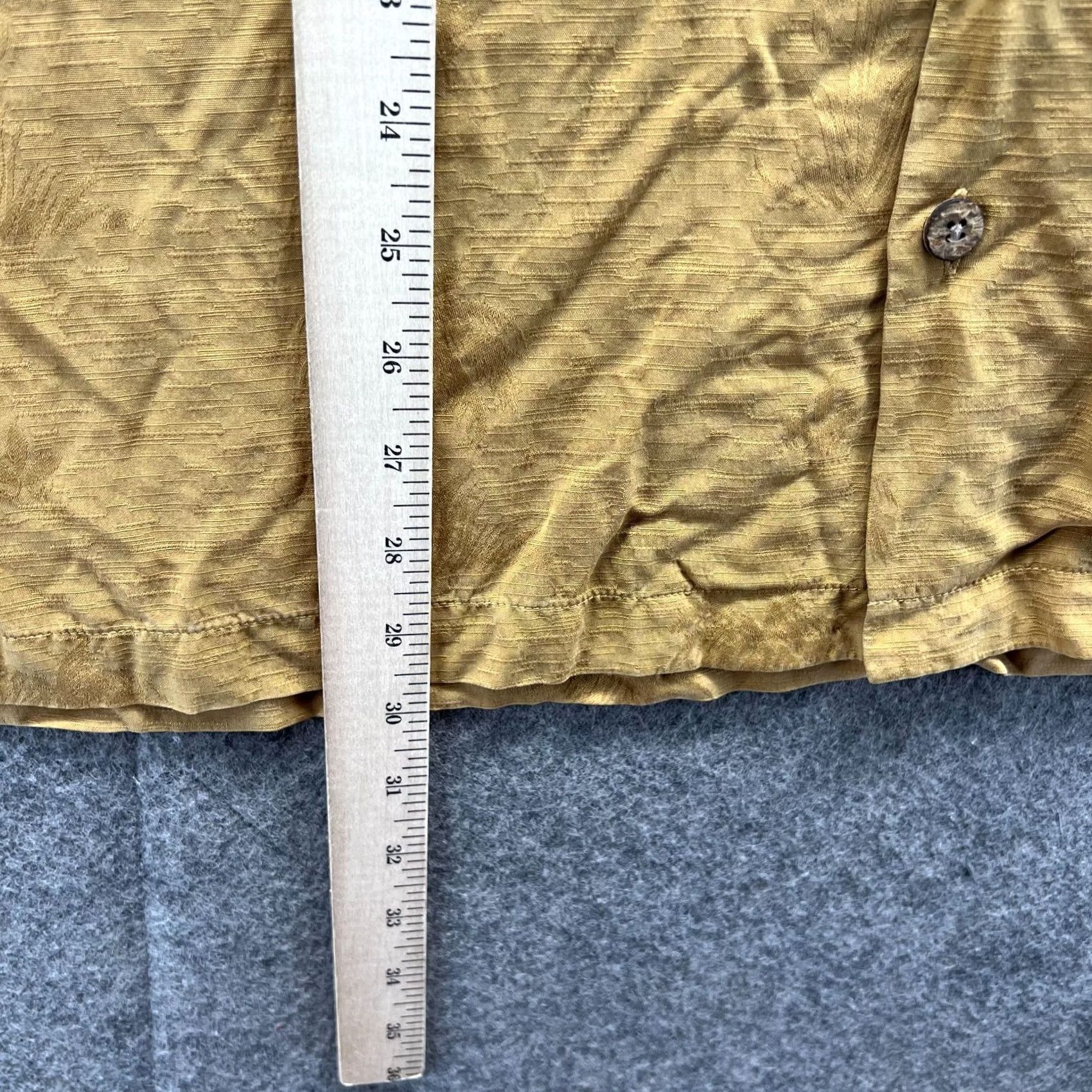 Tommy Bahama Tommy Bahama Shirt Mens Medium Yellow Button Down Palms Hawaiian Silk Short Sleeve Regular Fit Size US M / EU 48-50 / 2 - 6 Thumbnail