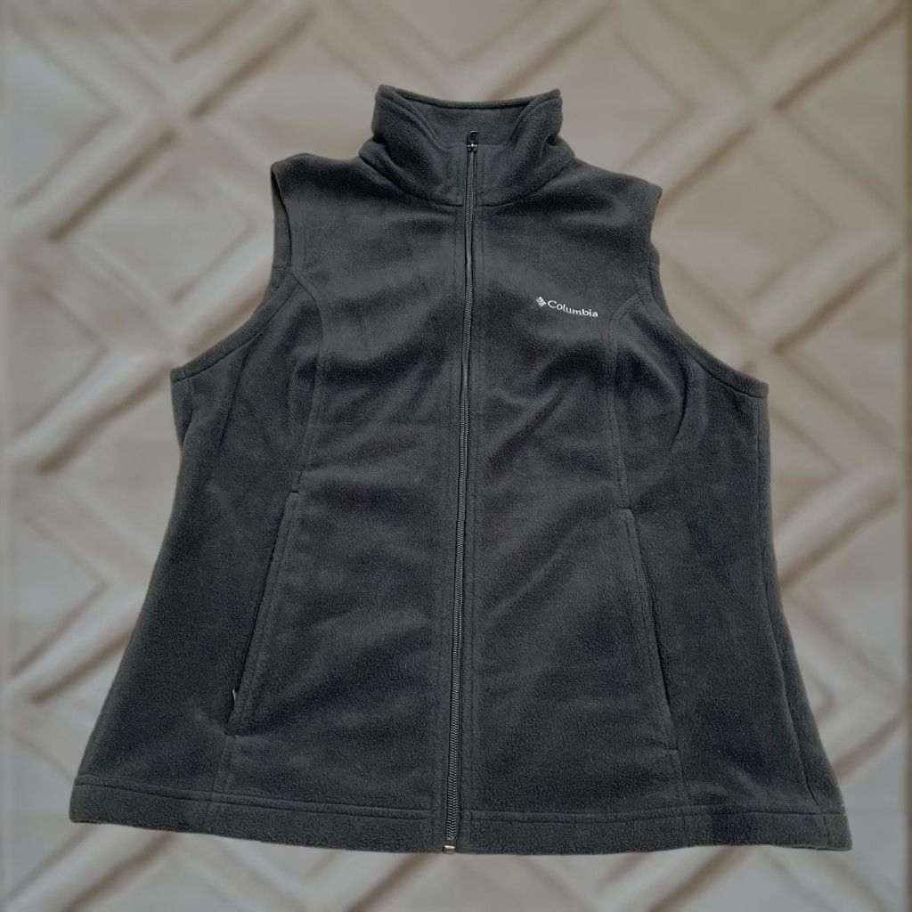 Vintage Columbia Vest Womens Medium Black Full Zip Fleece Pockets Benton Springs Outdoor Shirt? Size M / US 6-8 / IT 42-44 - 1 Thumbnail