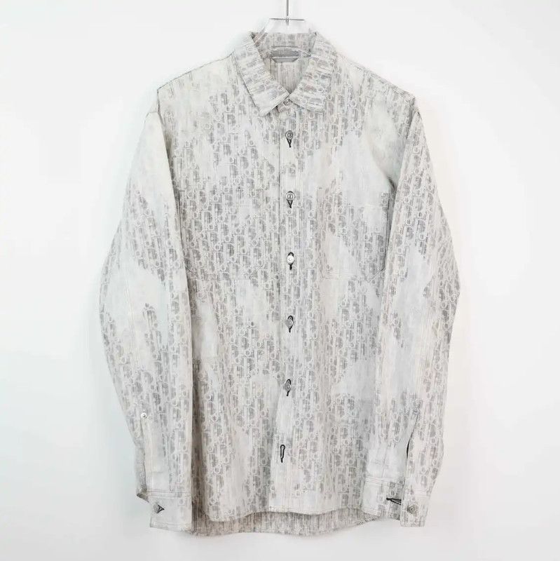 Dior Dior Men’s Light Gray Cotton Shirt 0089 Size US L / EU 52-54 / 3 - 1 Thumbnail