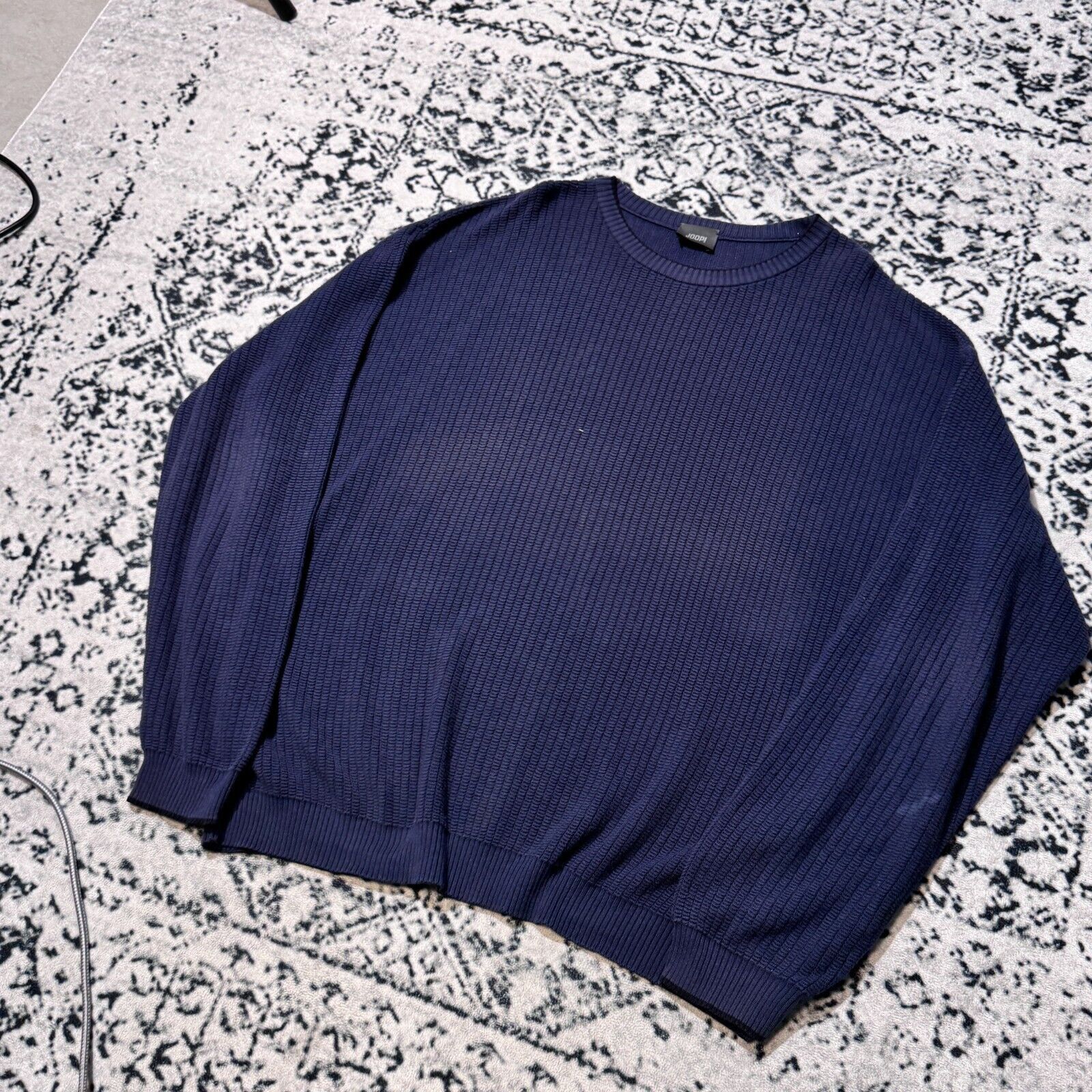 Joop! × Vintage Vintage Joop Unisex Navy Blue Cotton Sweater Size L Y2K 90s Size US L / EU 52-54 / 3 - 7 Thumbnail