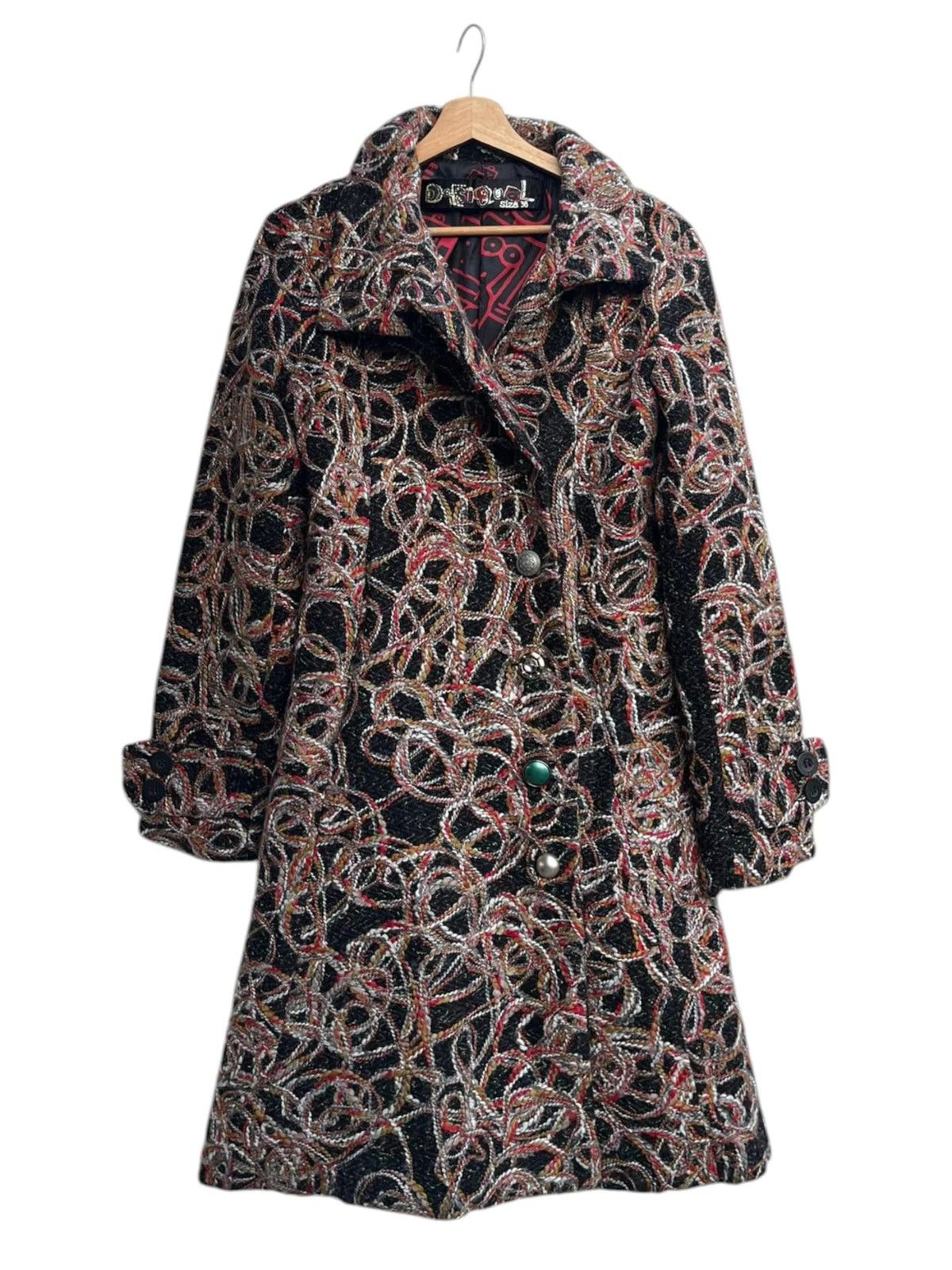 Desigual Desigual Twisted Boucle Fitted Coat Size 38 Size M / US 6-8 / IT 42-44 - 2 Thumbnail