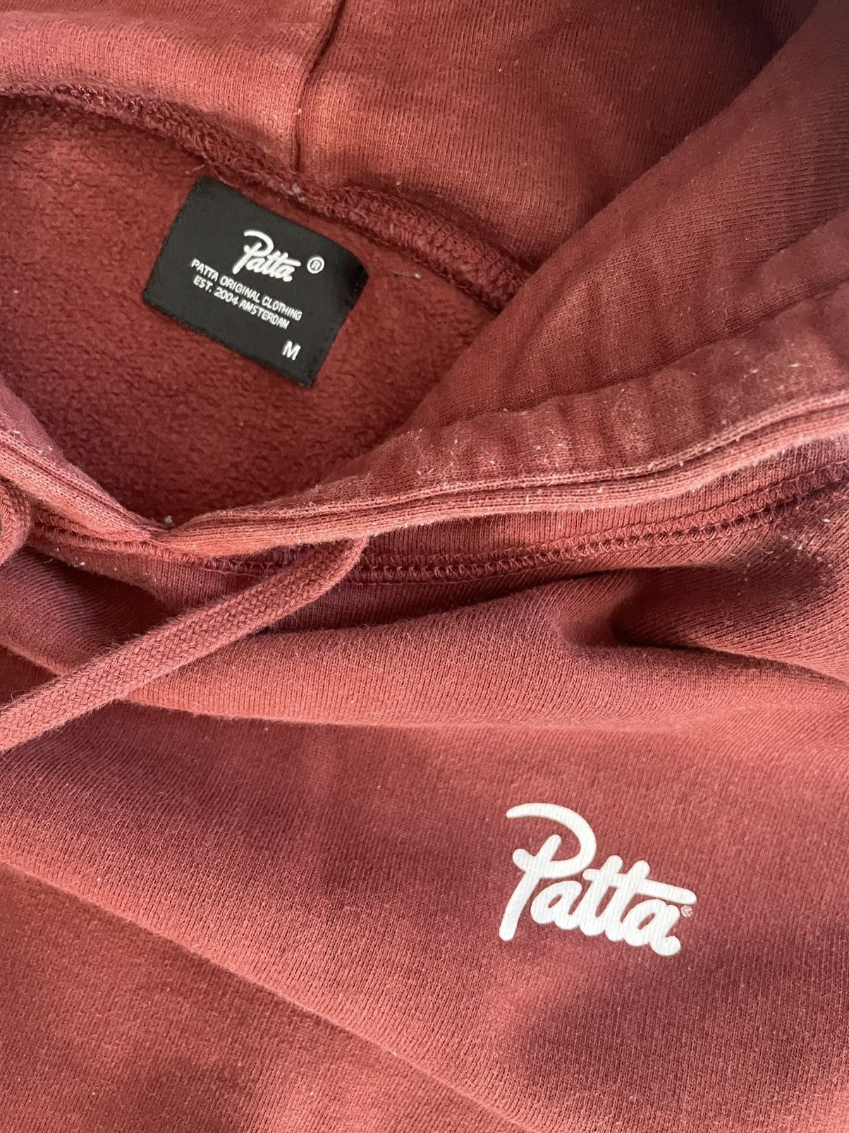Patta Patta Burgundy Red Basic Hoodie Size US M / EU 48-50 / 2 - 2 Thumbnail