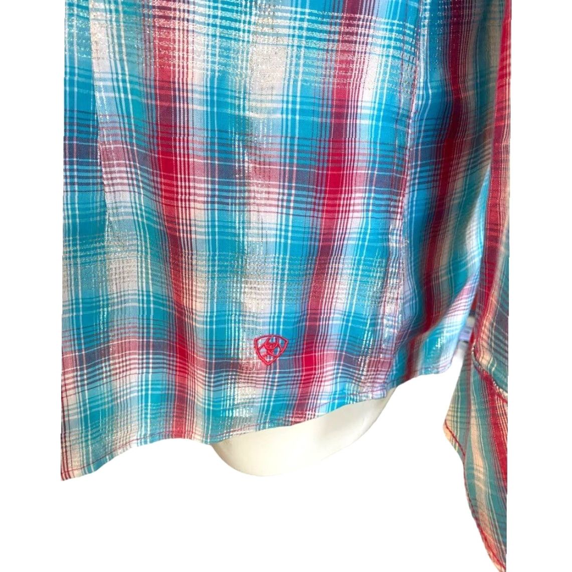 Ariat XXL Ariat Women's Plaid Western Snap Front Shirt Rockabilly Metallic Accent Shirt Size XXL / US 16-18 / IT 52-54 - 4 Thumbnail