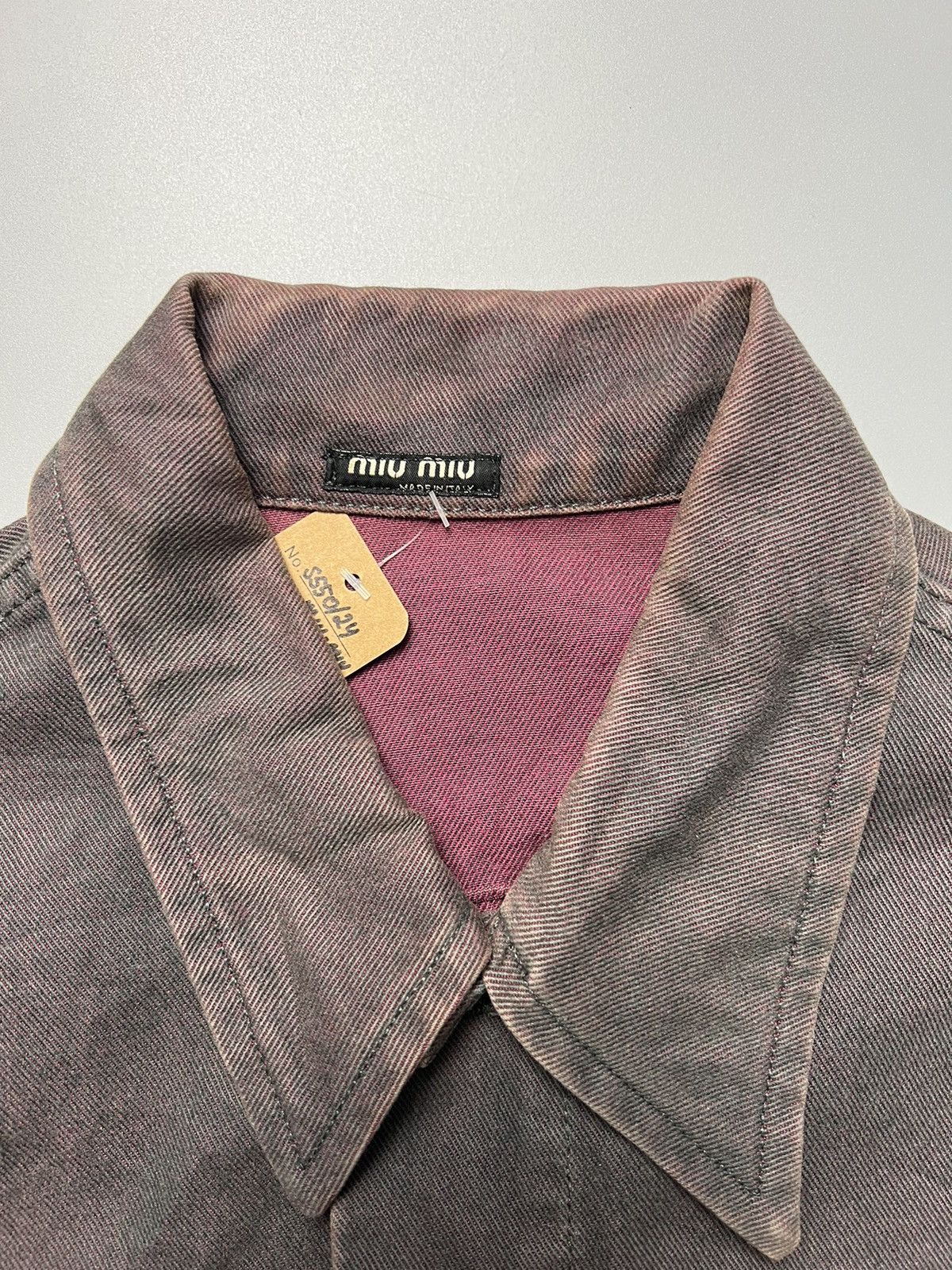 Miu Miu 2020's MiuMiu Iresdescent Burgundy Trucker Jackets Size S / US 4 / IT 40 - 3 Thumbnail
