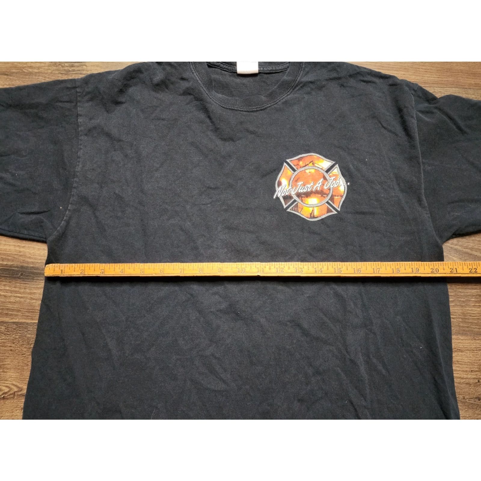 Gildan Mens XL Firefighter Not Just A Job Double Sided T Shirt Black Gildan Crew Neck Short Sleeve Size US XL / EU 56 / 4 - 2 Thumbnail