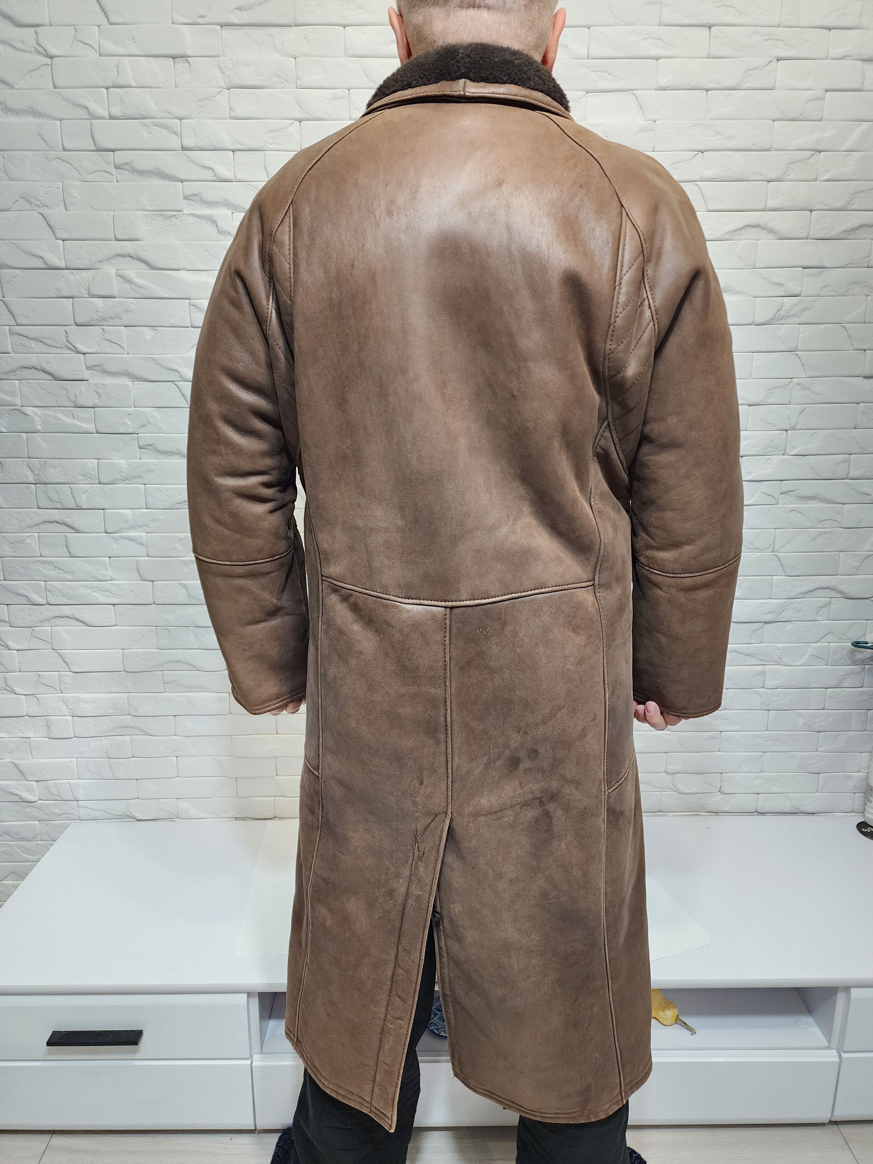 Genuine Leather Brown Genuine Fur Men's Coat Size XXL / US 16-18 / IT 52-54 - 5 Thumbnail