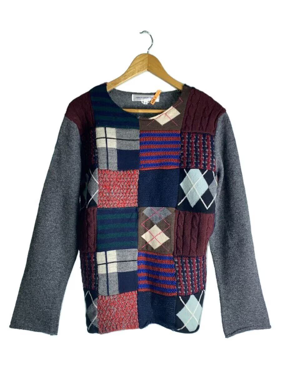 Comme des Garcons × Comme des Garcons SHIRT Reconstructed Patchwork Crochet Wool Knit Sweater Size US S / EU 44-46 / 1 - 1 Thumbnail