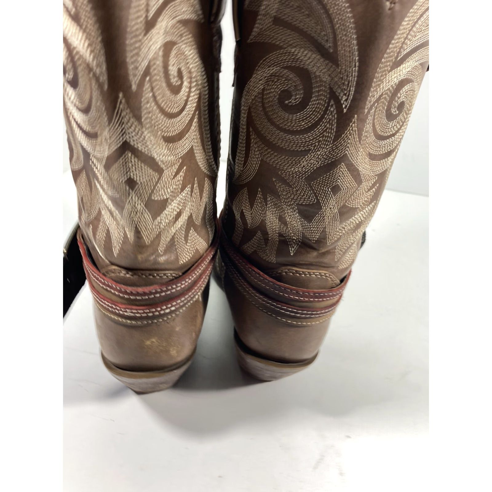 Durango VINTAGE Durango Crush Boots Western Style Women US Flag Brown Leather 9 M Snip Toe DRD0208 Size US 9 / IT 39 - 7 Thumbnail