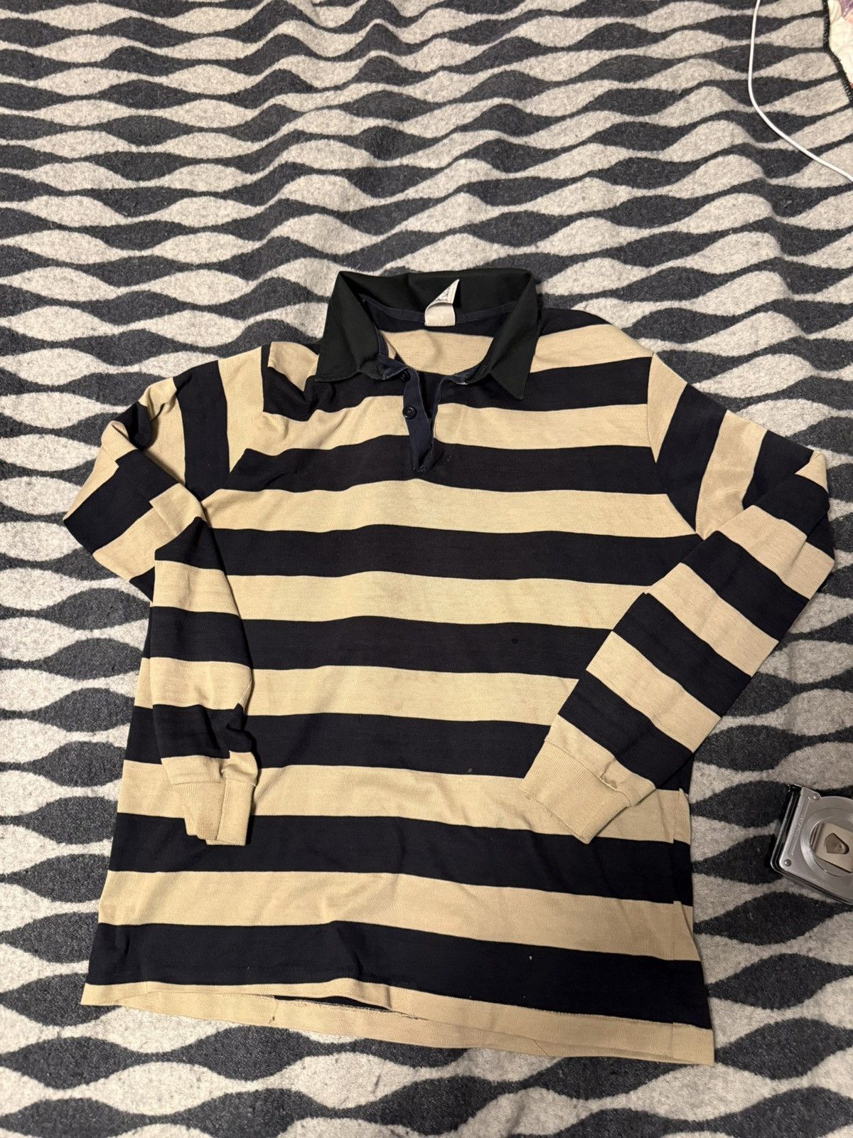 Vintage Black tan vintage campus rugby longsleeve polo stripes Size US L / EU 52-54 / 3 - 1 Thumbnail