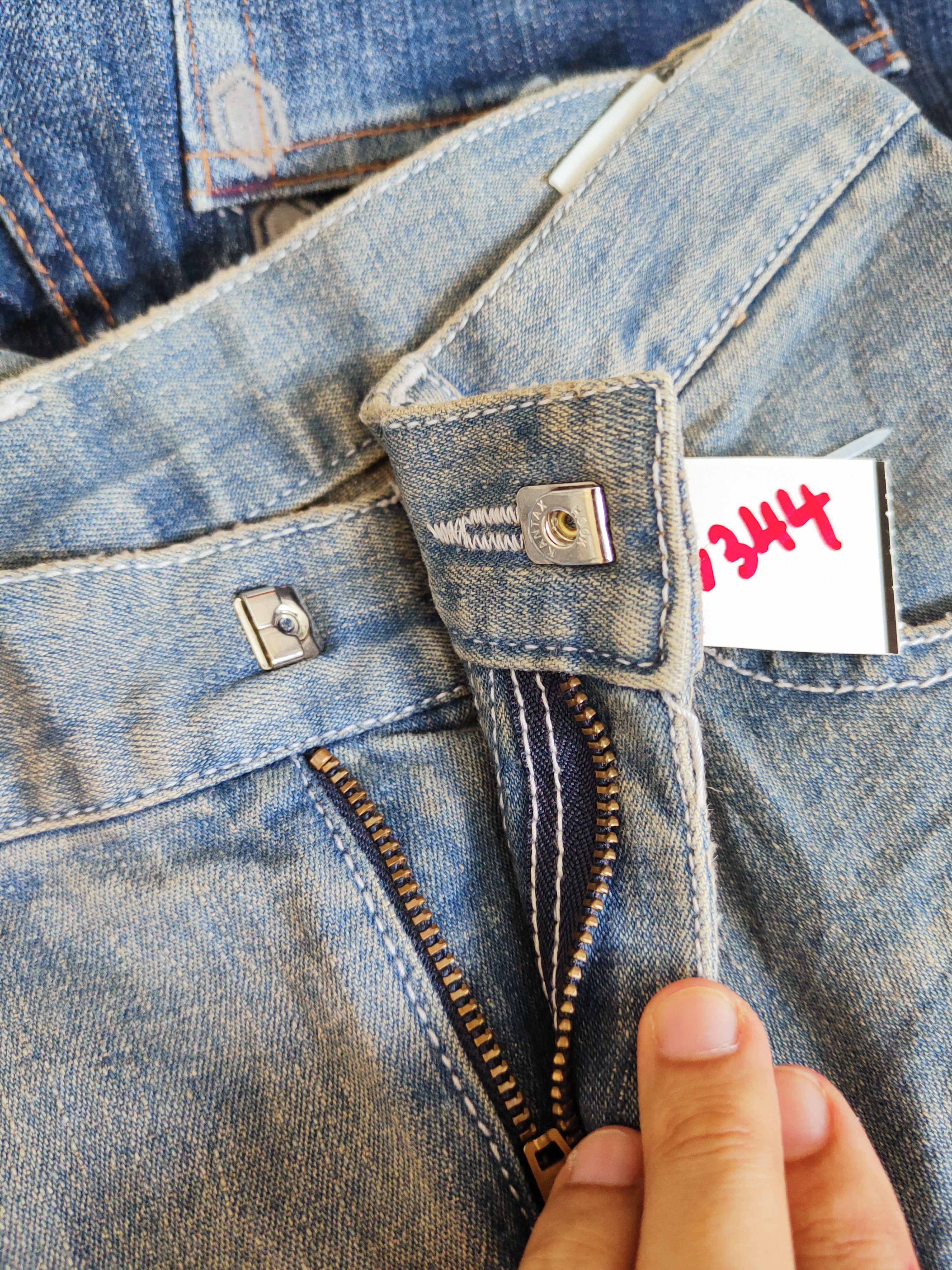 Japanese Brand Penty's Blue Distressed Ripped Boot Cut Jeans #W344 Size 26" / US 2 / IT 38 - 18 Thumbnail