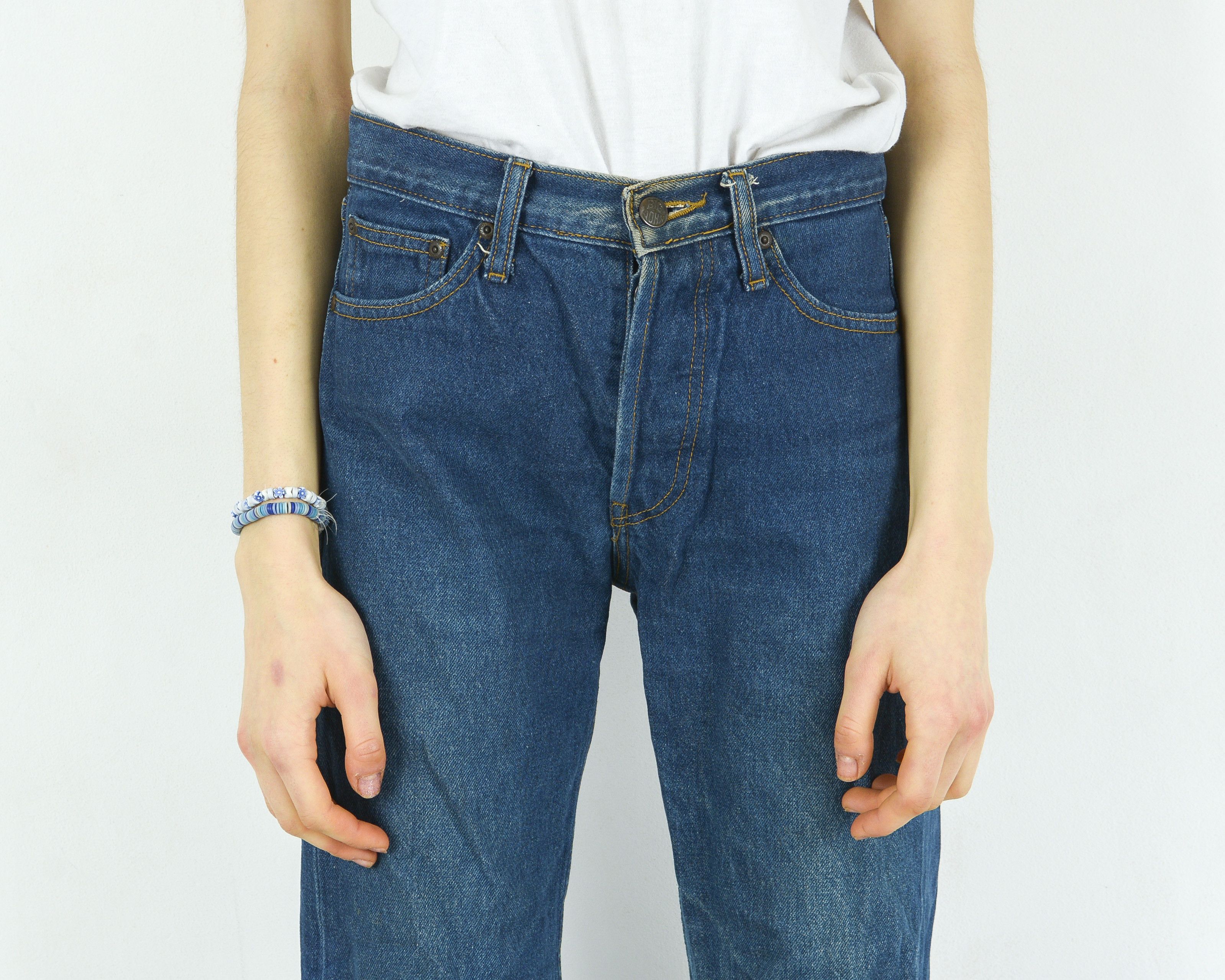 Big John × Vintage 340 W27 L30 Denim Jeans Straight Trousers Pants High Waist Size 27" / US 4 / IT 40 - 4 Thumbnail