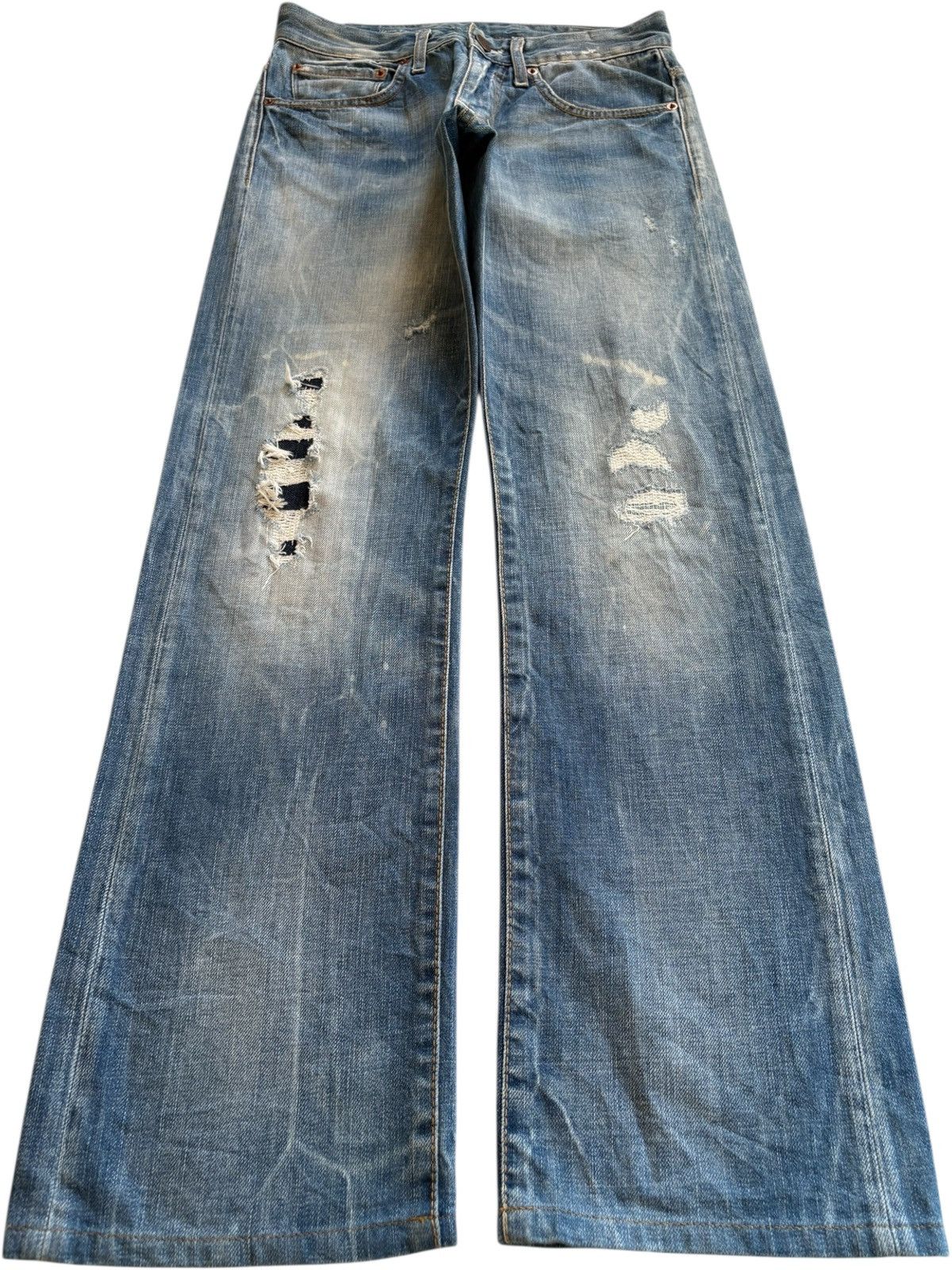 Japanese Brand × Kapital Vintage Japanese Brand Patches Distressed Rippped Loose Jean Size US 29 - 1 Thumbnail