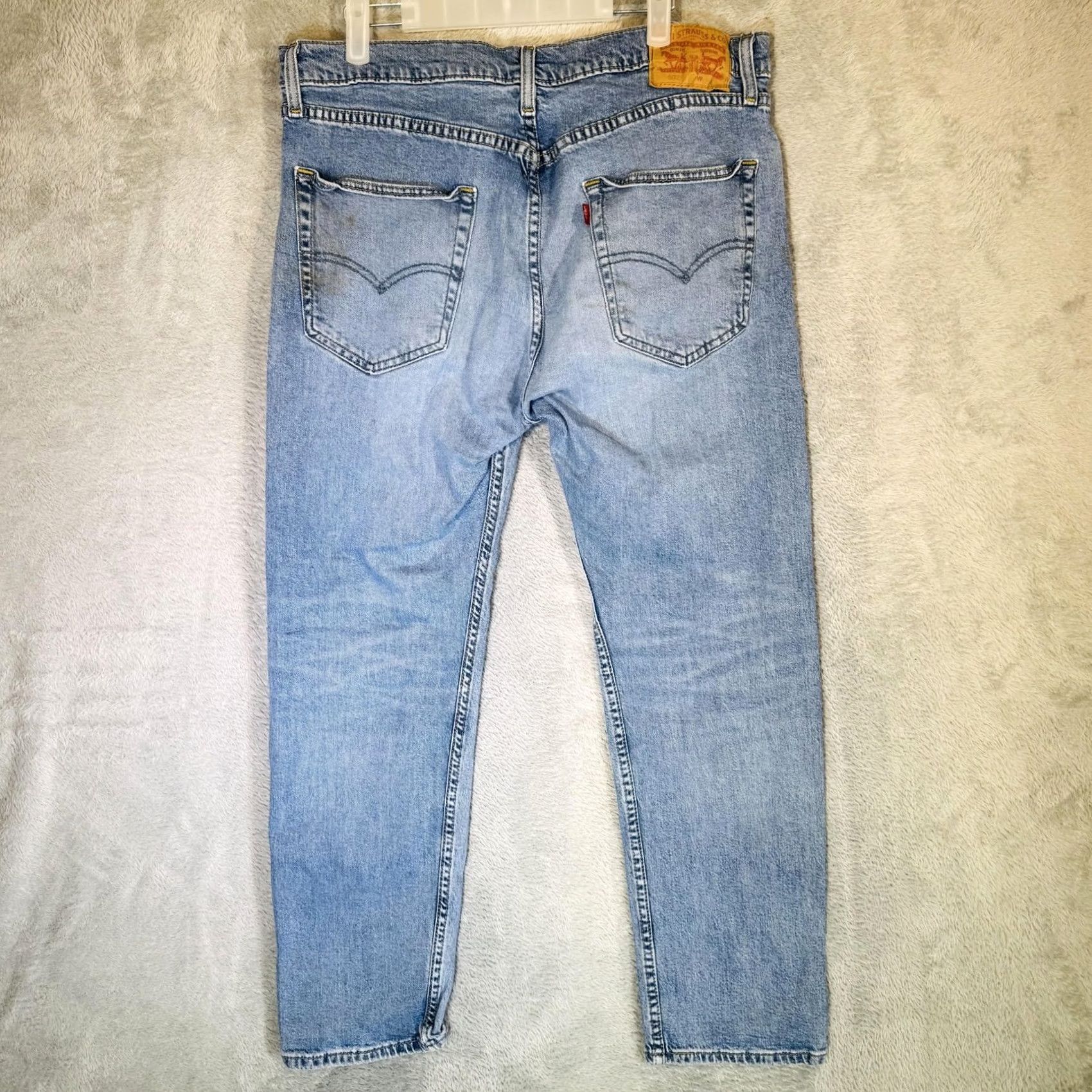 Levi's Levi's 502 Jeans Mens 36x30 Blue Light Wash Tapered Stretch Denim Zip Fly Regular Fit 5-Pocket Blue Mens Size US 36 / EU 52 - 7 Thumbnail
