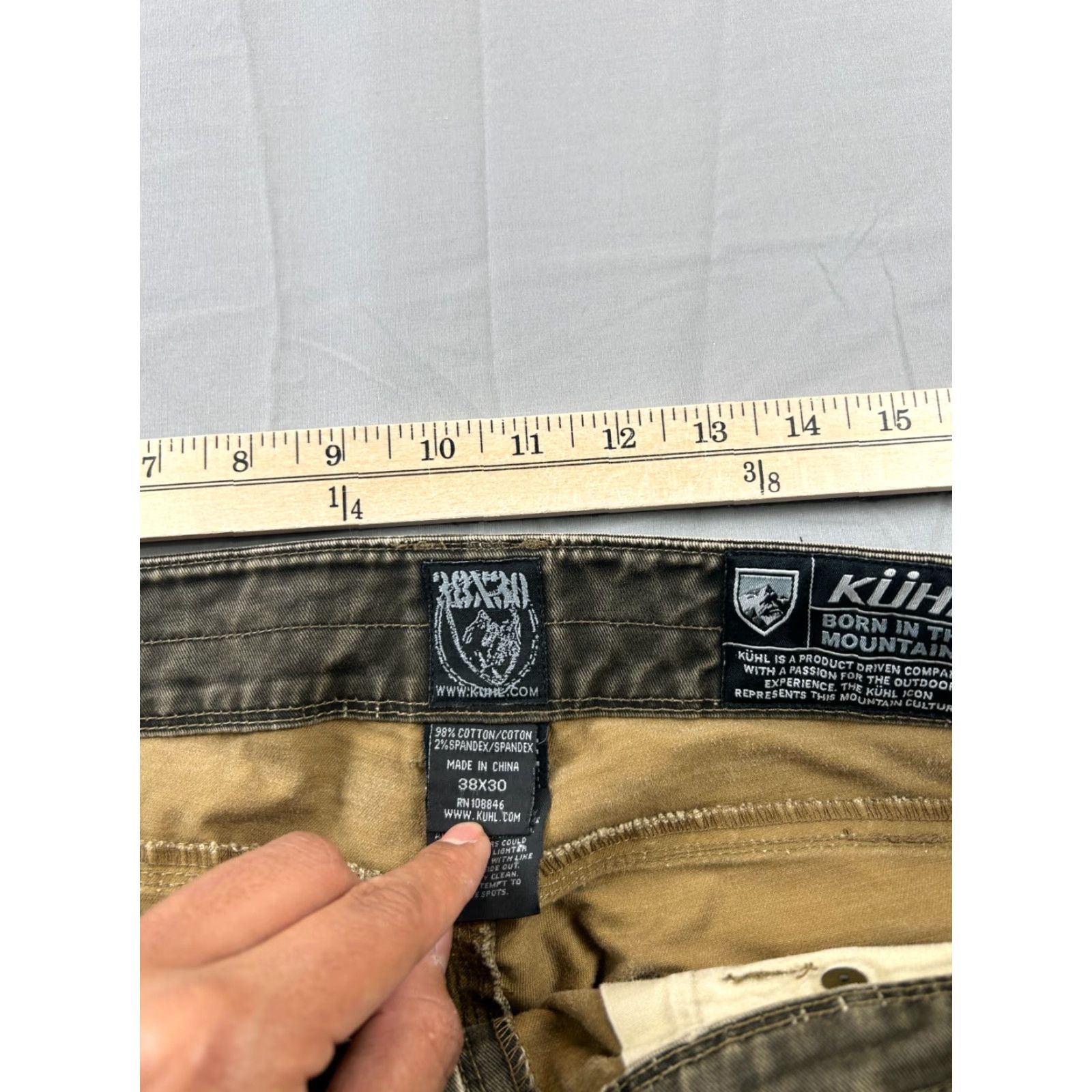 Vintage KÜHL Rydr Pants 38X30 Men Green Canvas Outdoor Hiking Cargo 5-Pocket Size US 38 / EU 54 - 3 Thumbnail