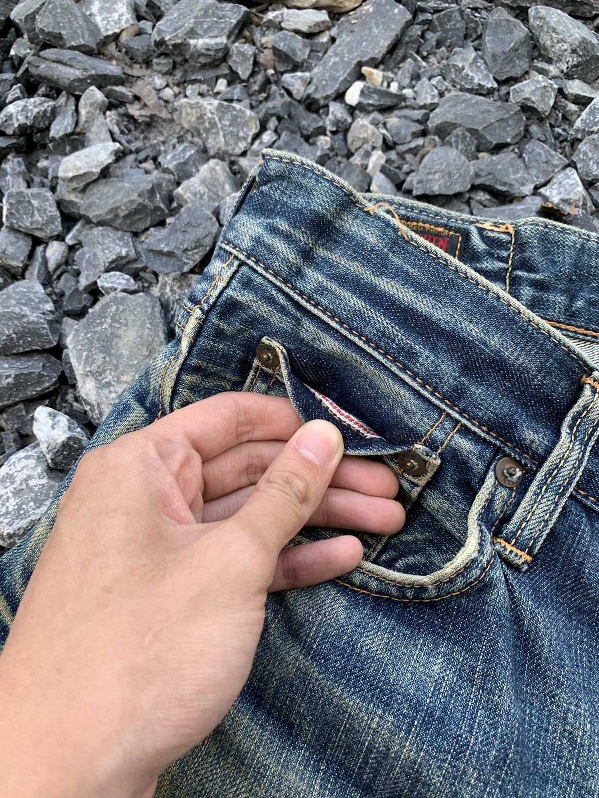 Edwin VINTAGE EDWIN 505SXXX MUDWASH RUSTY &FADED DISTRESSED DENIM Size US 29 - 11 Thumbnail