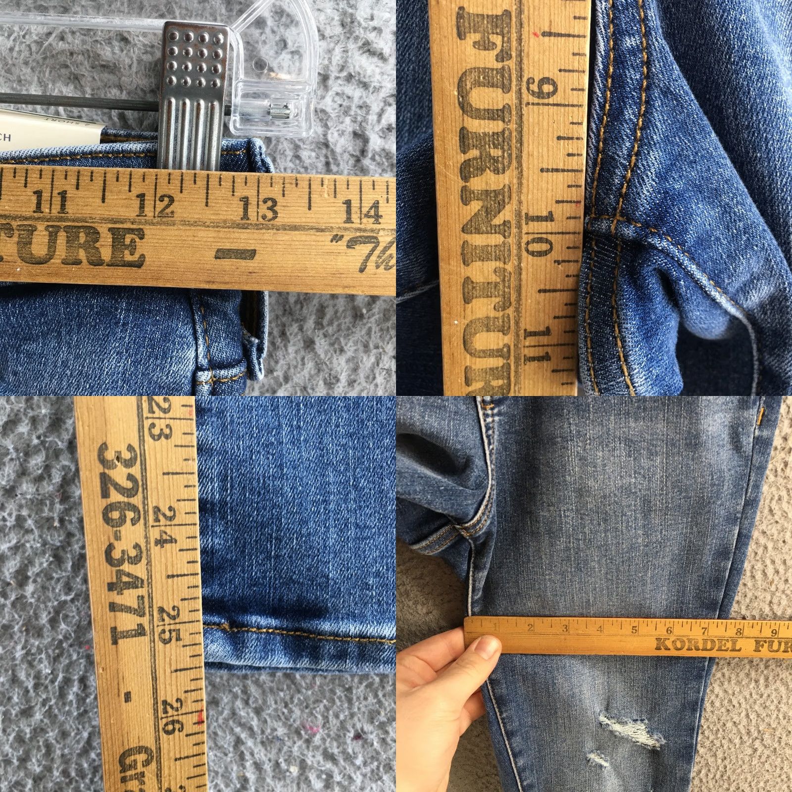 Vintage Universal Thread High Rise Skinny Jeans Womens 2S Blue Denim Distressed Zip NEW Size 26" / US 2 / IT 38 - 8 Thumbnail