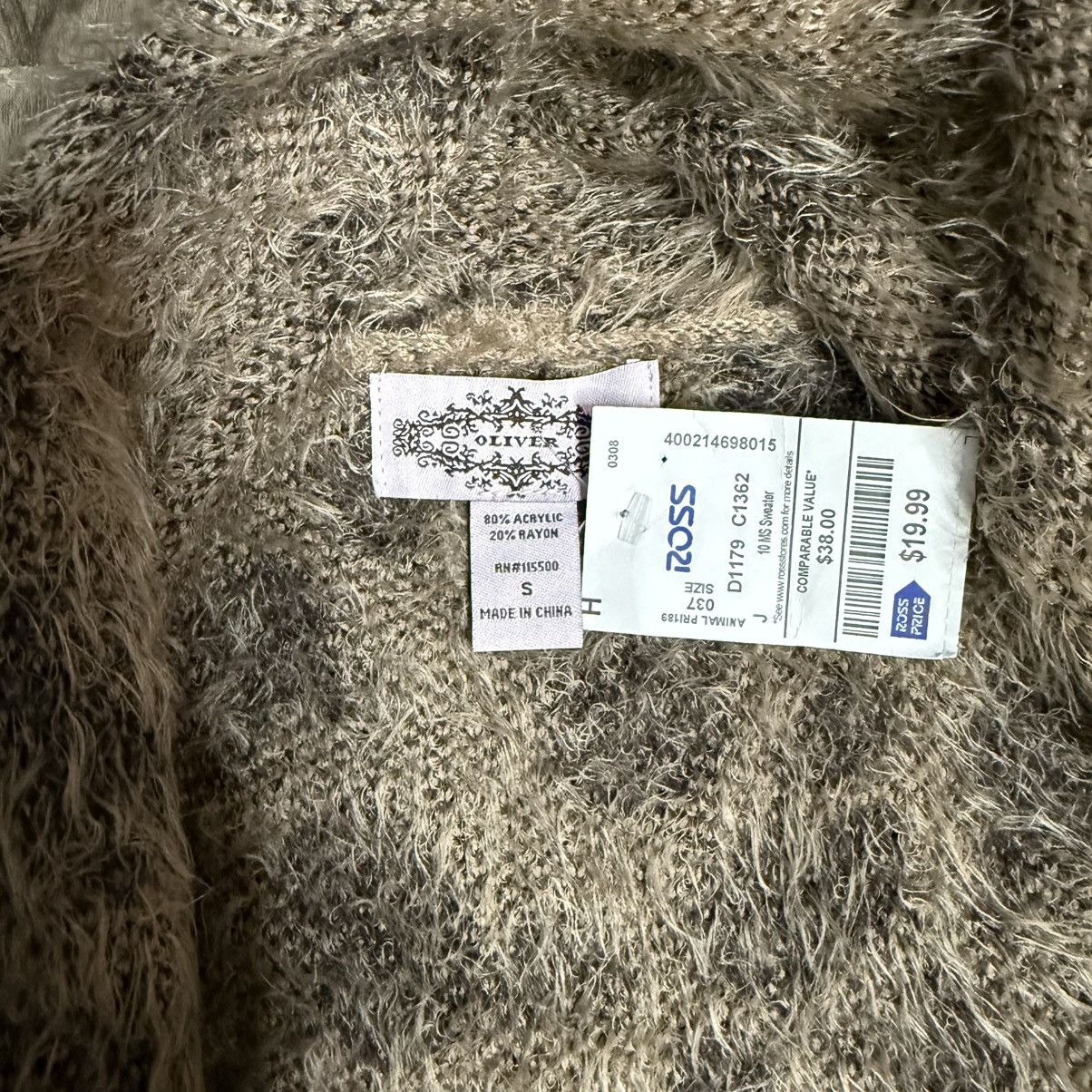 Other Oliver By Escio Leopard Sweater Brown Eyelash Duster Cardiga Size S / US 4 / IT 40 - 4 Thumbnail