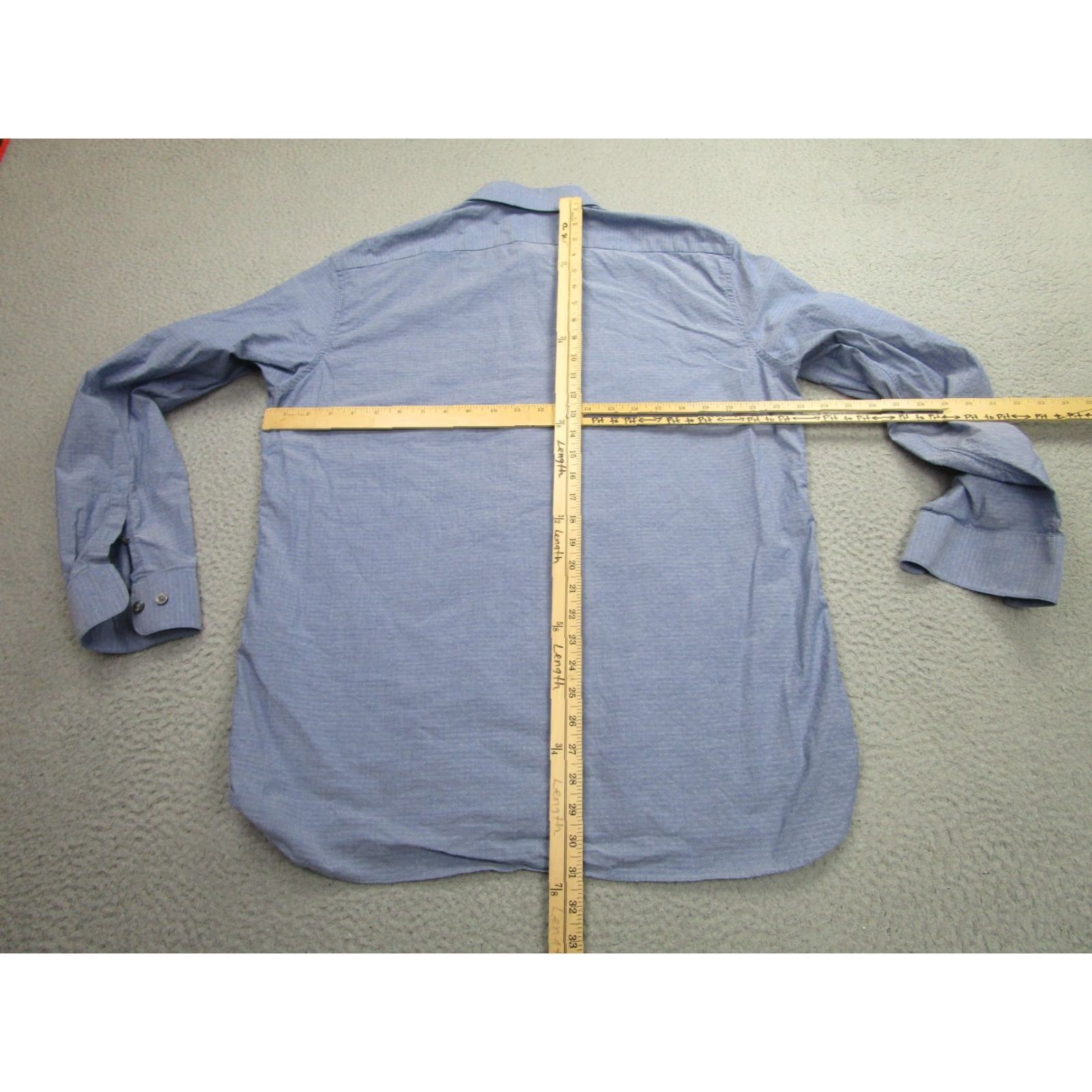 John Varvatos John Varvatos Dress Shirt Mens Large Blue Regular Fit Geometric Patterned Cotton Spandex Size US L / EU 52-54 / 3 - 7 Thumbnail