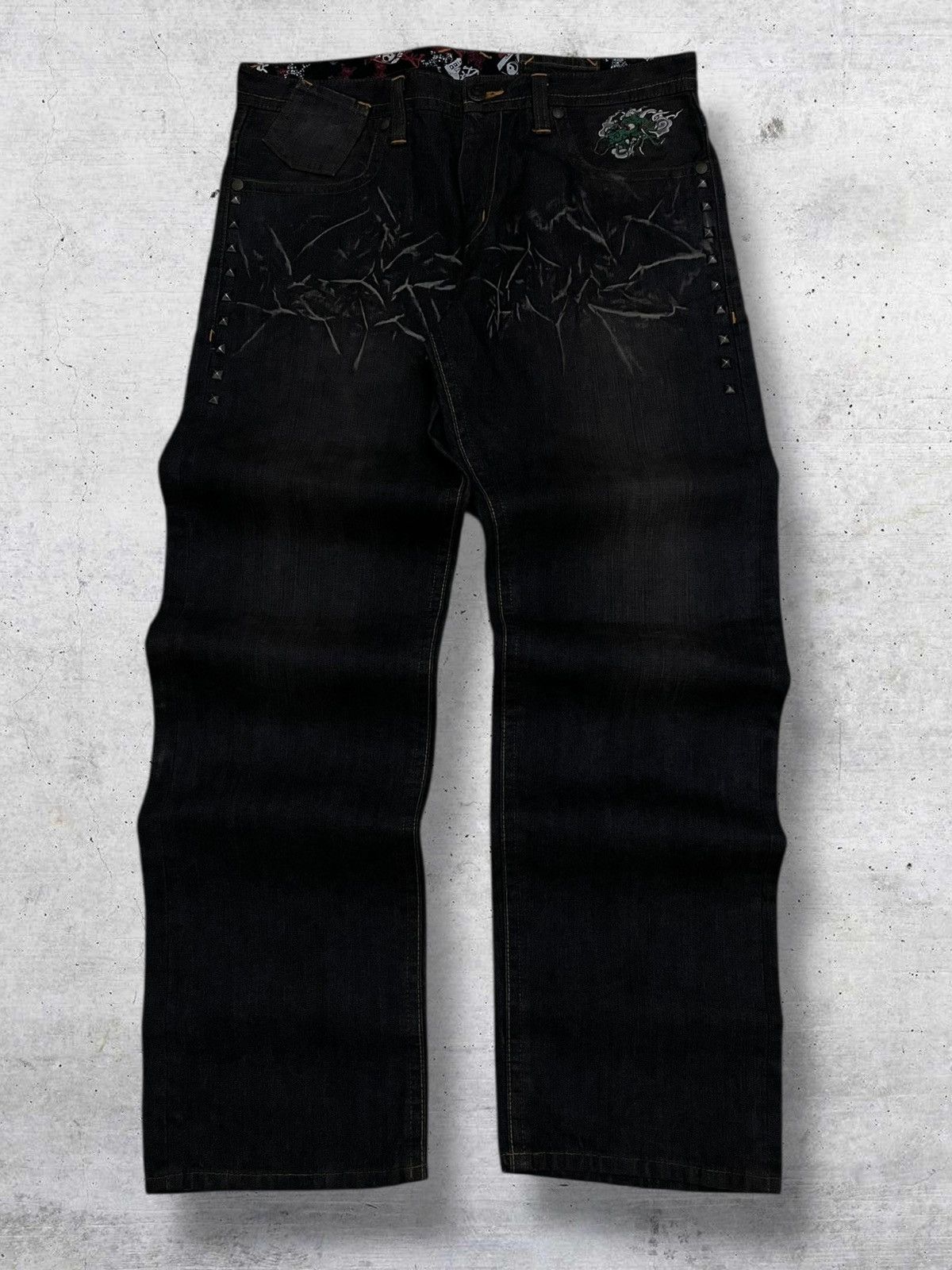 Japanese Brand VINTAGE CREATURE DRAGON JAPAN 90S DESIGNER NINE RULAZ DENIM Size US 34 / EU 50 - 1 Thumbnail