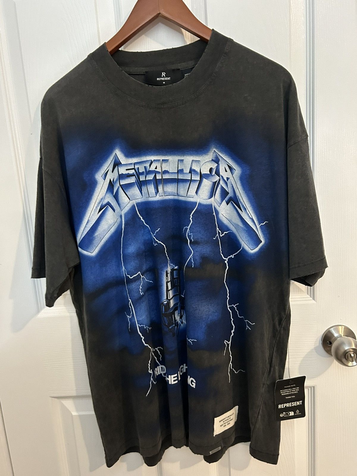 REPRESENT リプレゼント LLICA RIDE THE LIGHTNING Tシャツ Metallica Ride The Lightning T-Shirt - Vintage Grey | REPRESENT