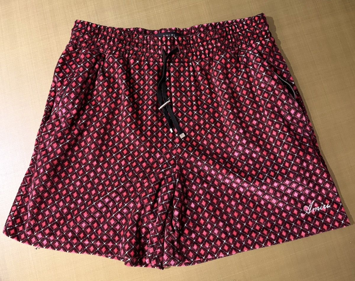 Amiri AMIRI Red Diamond Pattern Shorts Size M Like New Size US 32 / EU 48 - 1 Thumbnail