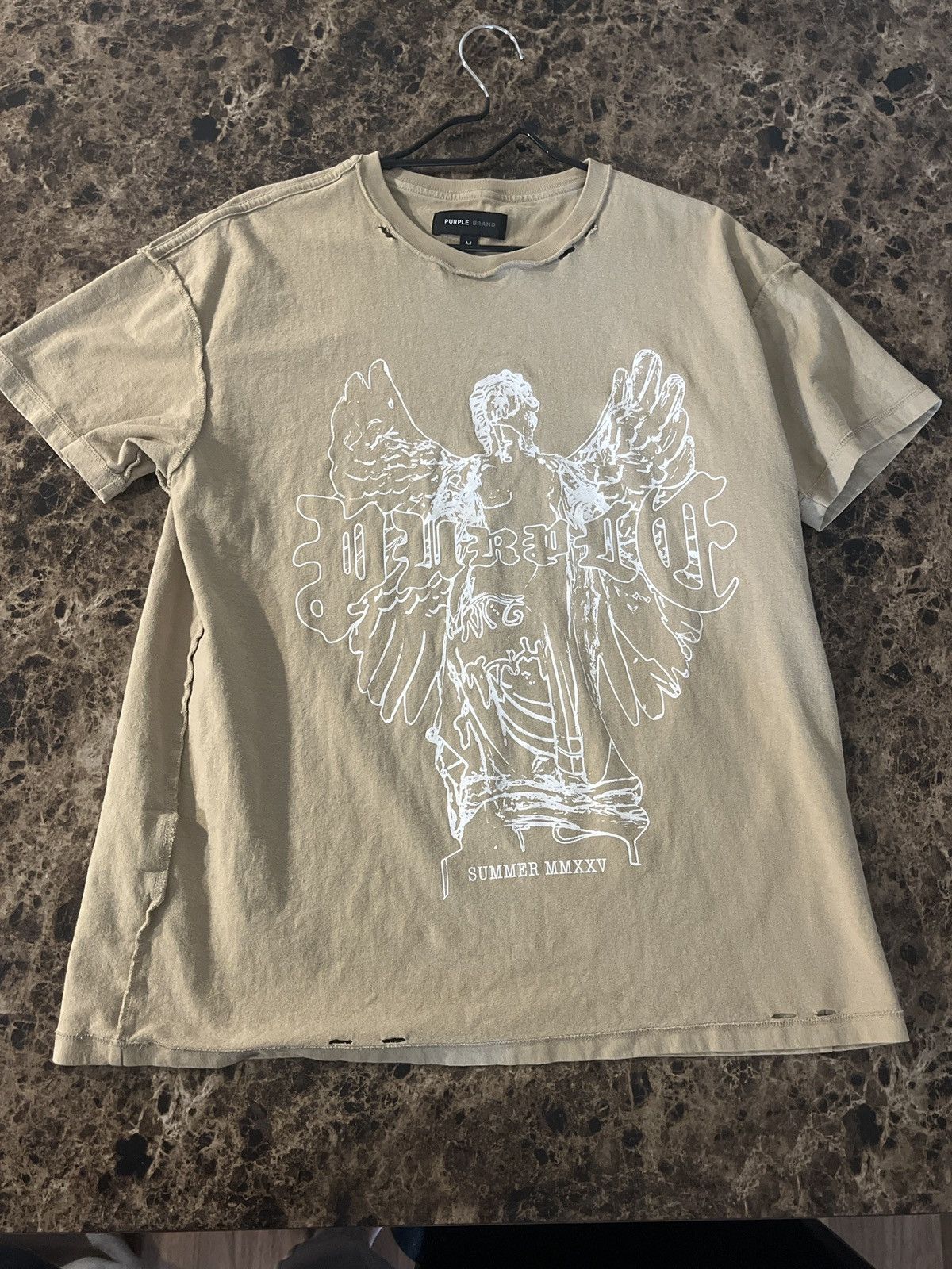 Purple Brand Purple Brand angel tee tan medium Size US M / EU 48-50 / 2 - 1 Thumbnail