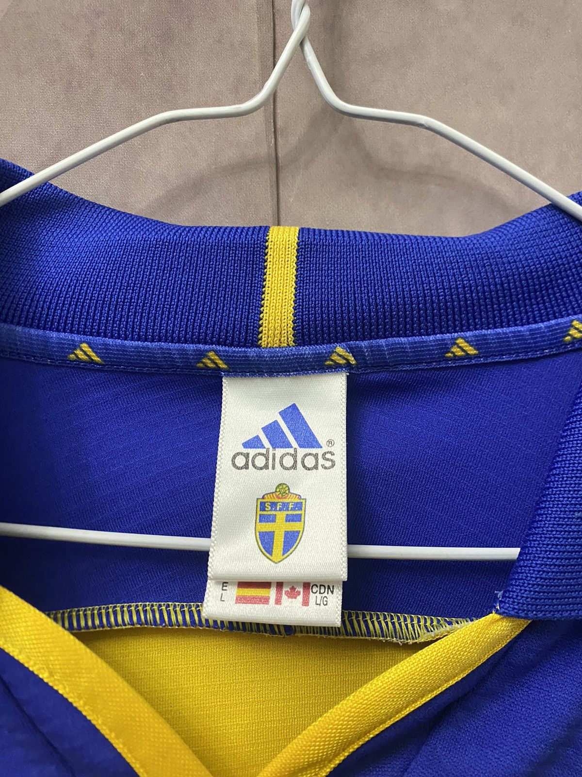 Adidas Sweden Home T-Shirt 2000-2002 Very Rare💥 Size US L / EU 52-54 / 3 - 2 Thumbnail