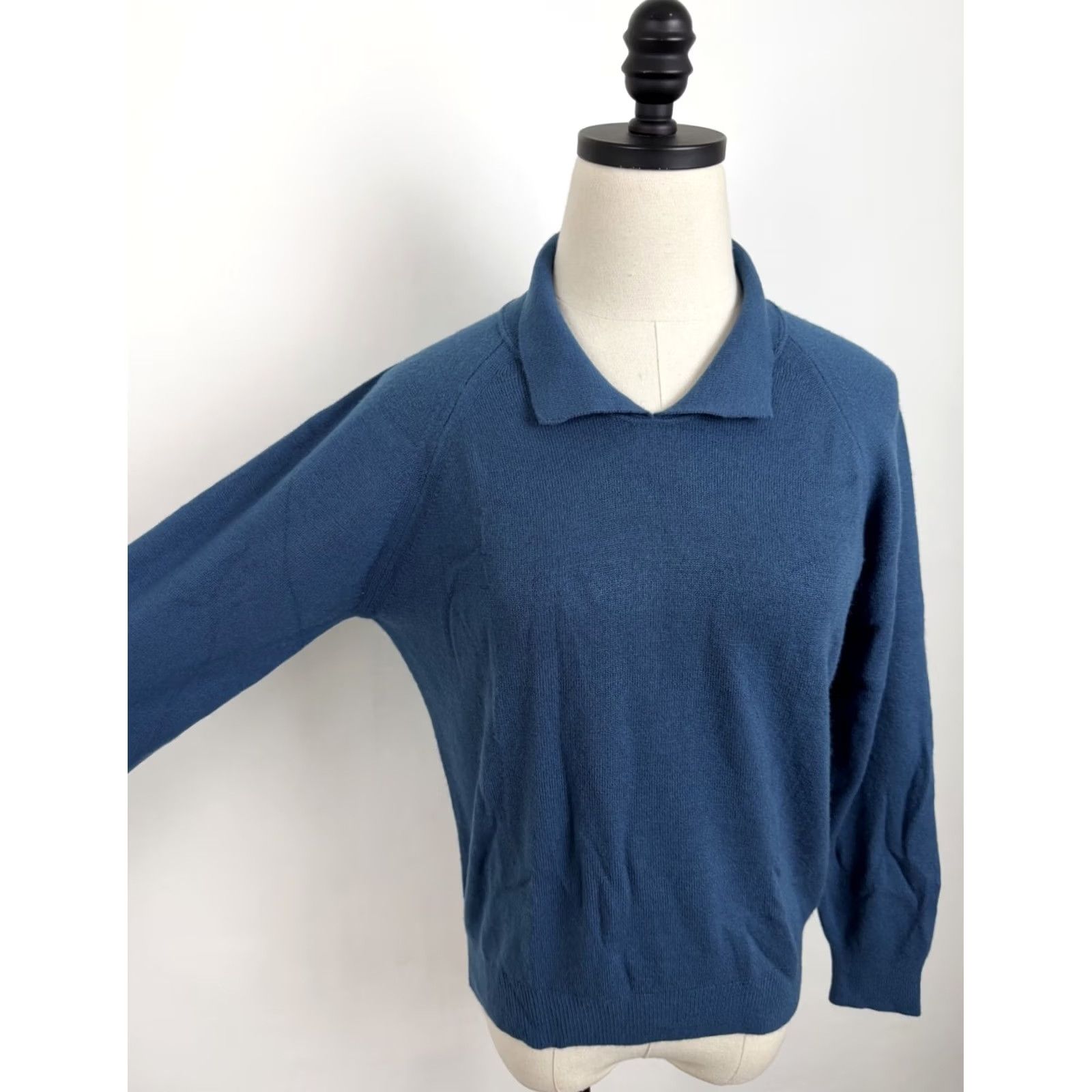 Vintage VINTAGE Designers Originals Sweater XS Womens Collared Raglan Blue 80s 90s Retro Pullover Size XS / US 0-2 / IT 36-38 - 5 Thumbnail