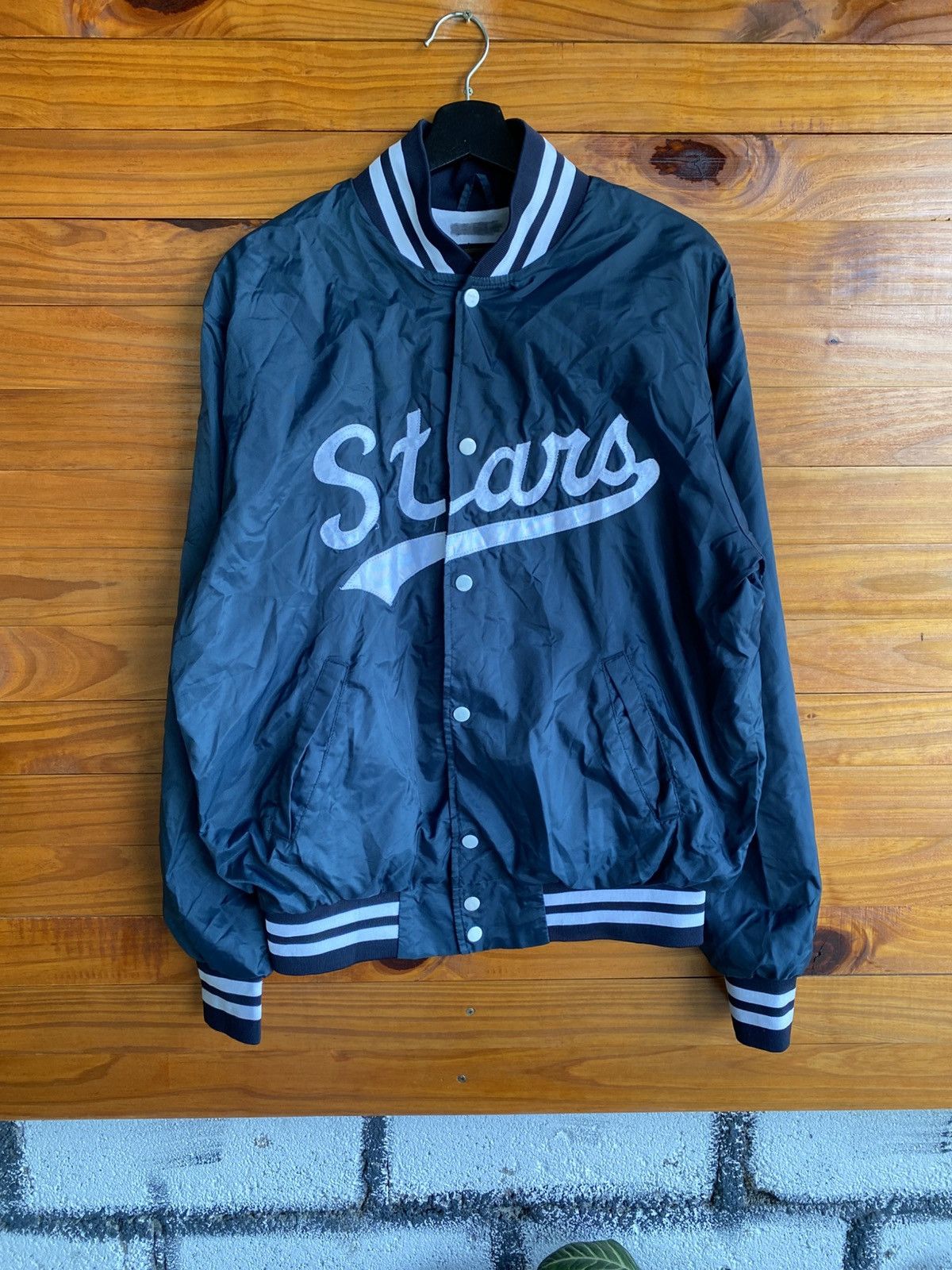 Rennoc RENNOC Classic Stars Varsity Jacket Navy Blue Button up Size US M / EU 48-50 / 2 - 3 Thumbnail
