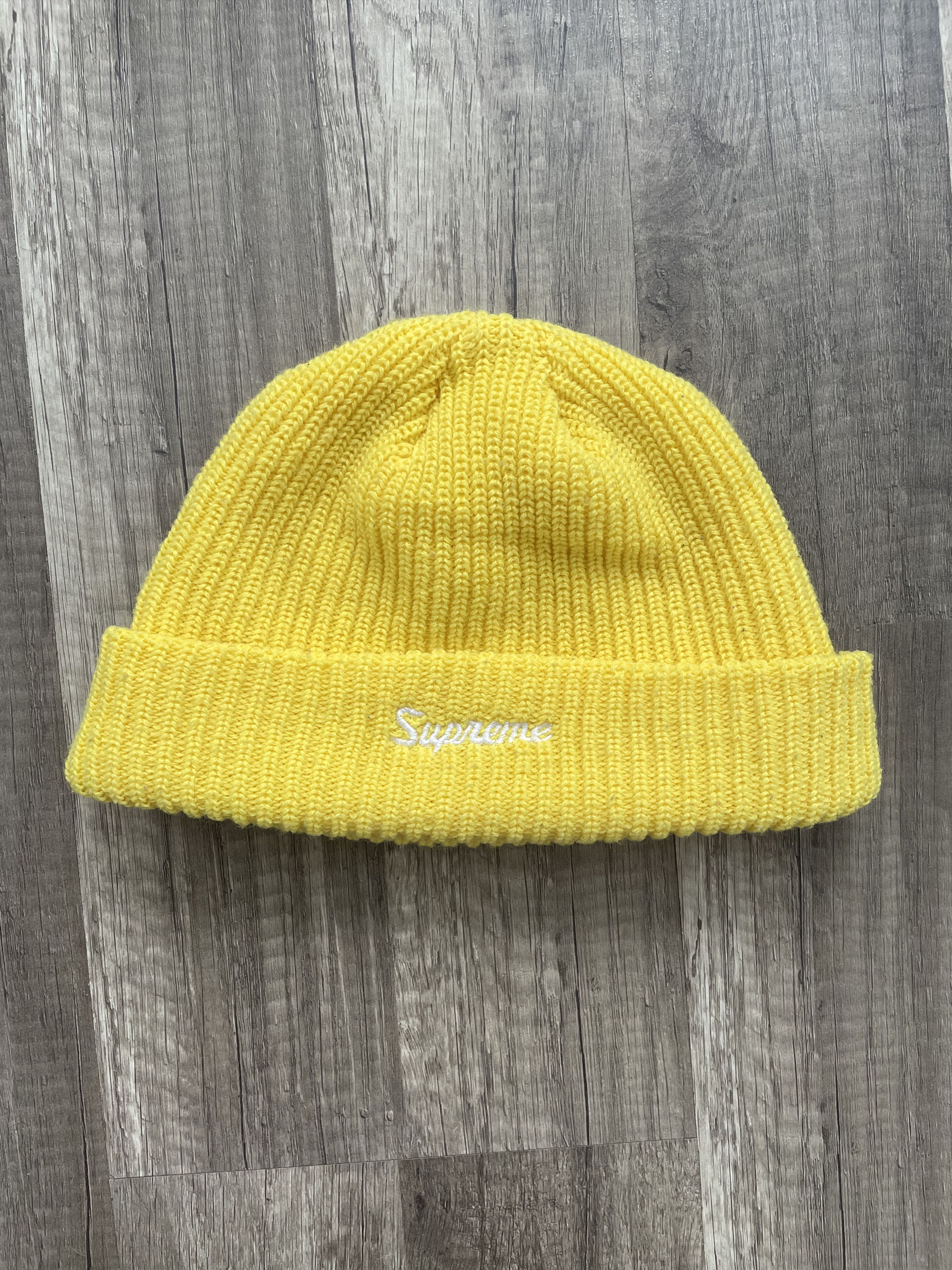 Supreme Yellow Script Beanie