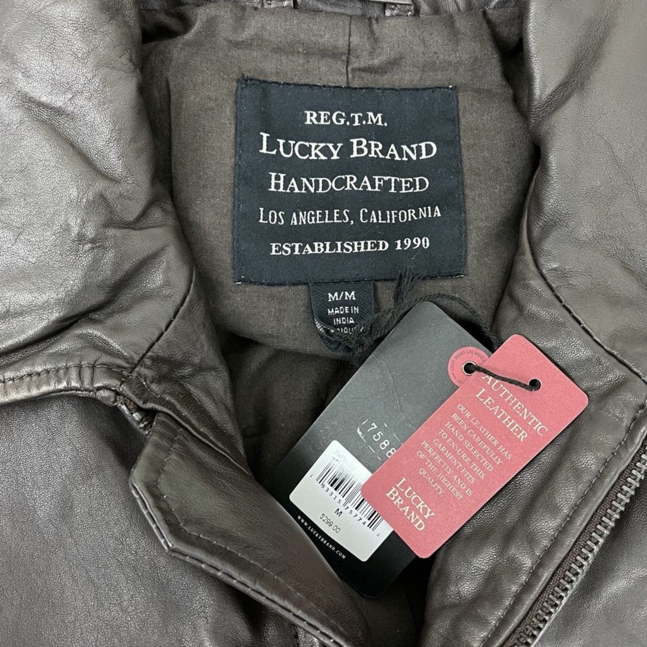 Lucky Brand Lucky Brand Antique Leather Zip Leather Jacket Size US M / EU 48-50 / 2 - 8 Thumbnail