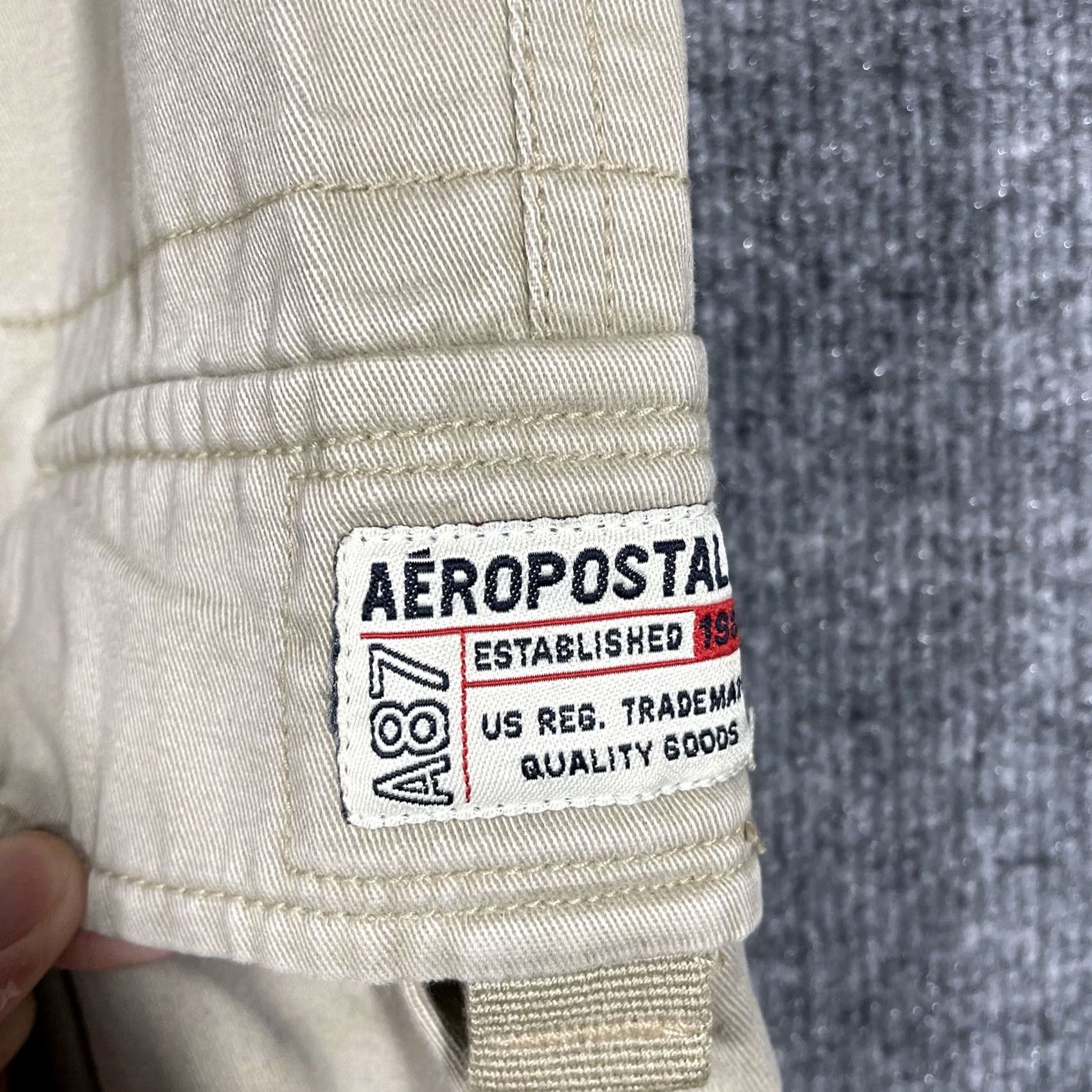 Vintage VINTAGE Aeropostale Cargo Pants Men's 36x32 Beige Heavy Cotton Loose Baggy Y2K Size US 36 / EU 52 - 6 Thumbnail