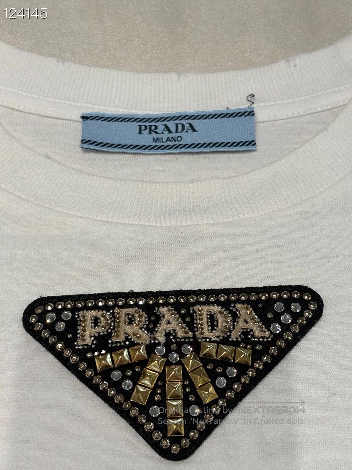 Prada PRADA Rivet Triangle Logo Drop Shoulder T. Size S / US 4 / IT 40 - 3 Thumbnail