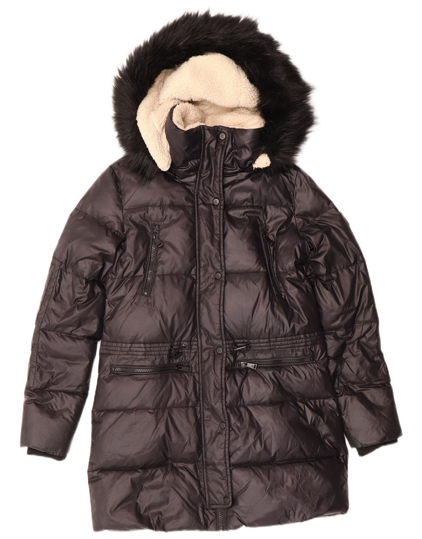 Polo Ralph Lauren Womens Hooded Padded Coat UK 6 XS Black Nylon Winter Size S / US 4 / IT 40 - 1 Thumbnail
