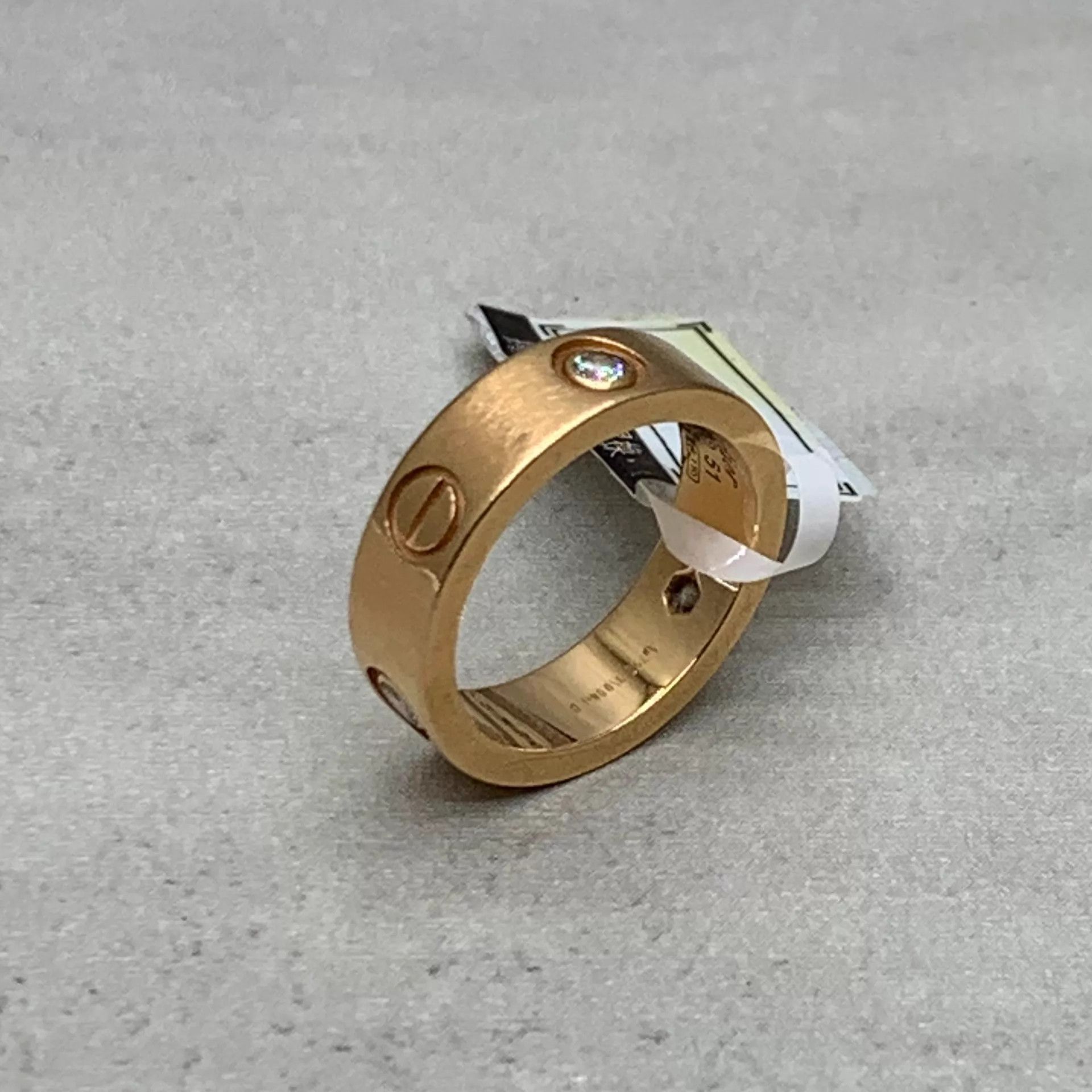 Cartier Cartier 18k Gold 3 Diamond Wide Ring Size 51 95 New Size ONE SIZE - 8 Thumbnail