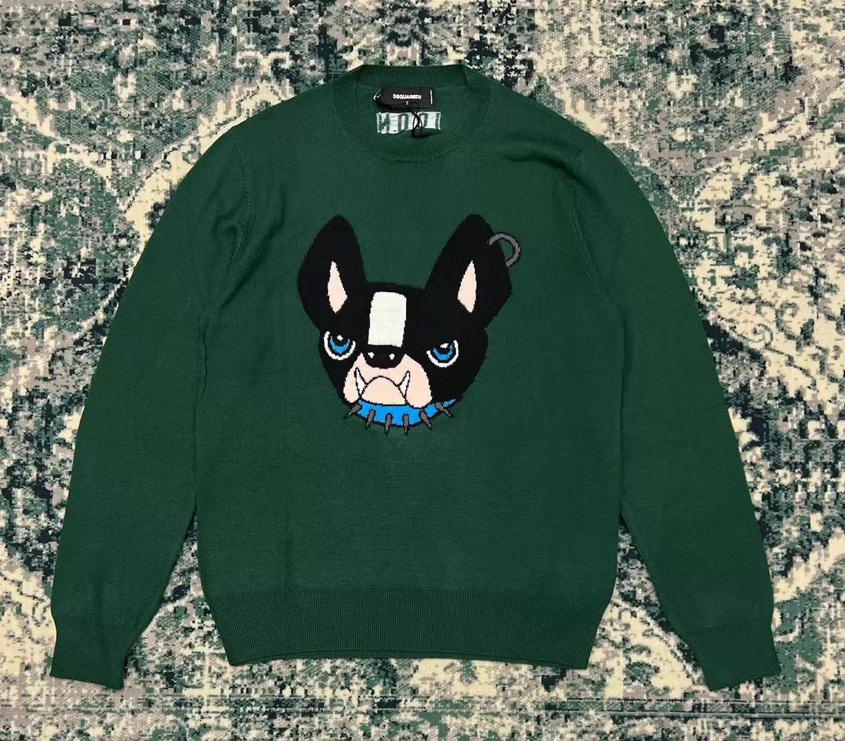 Dsquared2 Dsquared2 2022FW ICON Green French Bulldog Slim Fit Sweater Size US S / EU 44-46 / 1 - 1 Thumbnail